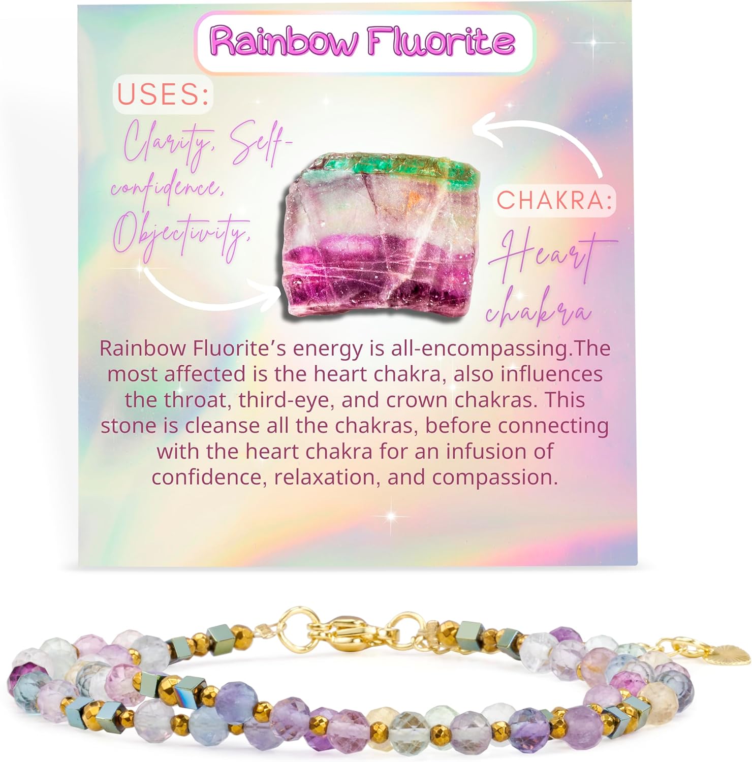 Thumbnail 6 de Farfume Edelstein Perlen Armband für Frauen – Regenbogen-Turmalin 4 mm, Silber 925, elastisch