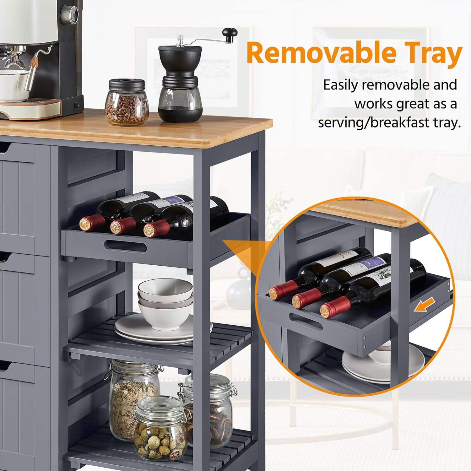Detalle 2 de Yaheetech Carrito de Cocina 84,5 cm