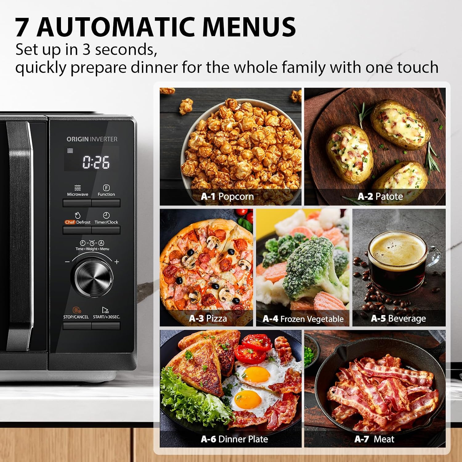 Detalle de Toshiba MW3-AG25PFI(BK) 25L 3-in-1 900W Digital Microwave Oven with Grill & Origin Inverter
