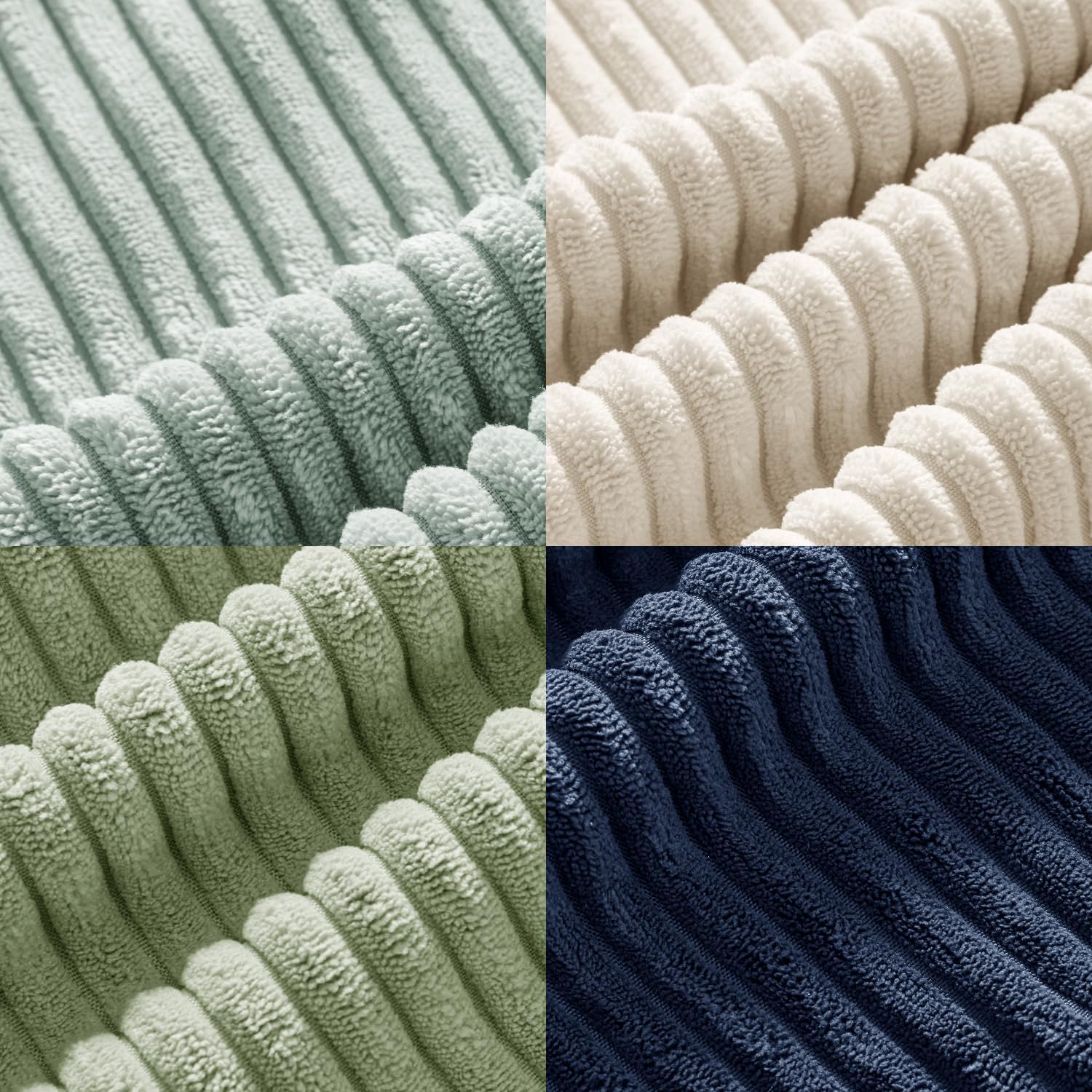 Detalle de MIULEE 18x18-Inch Corduroy Throw Pillow Covers, Set of 4, Muted Teal