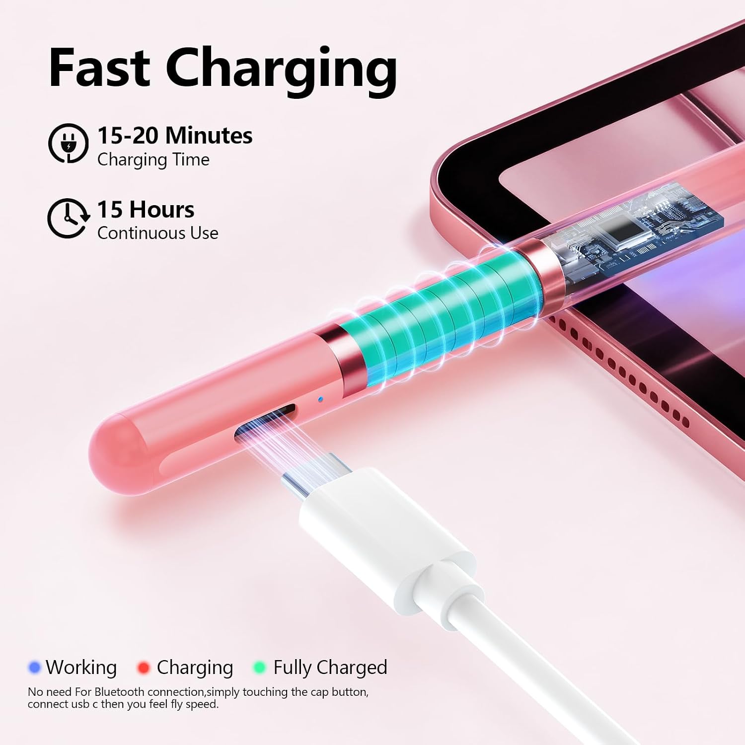 Detalle de Stylus Pen for iPad 2X Fast Charge, Compatible 2018–2025 ✏