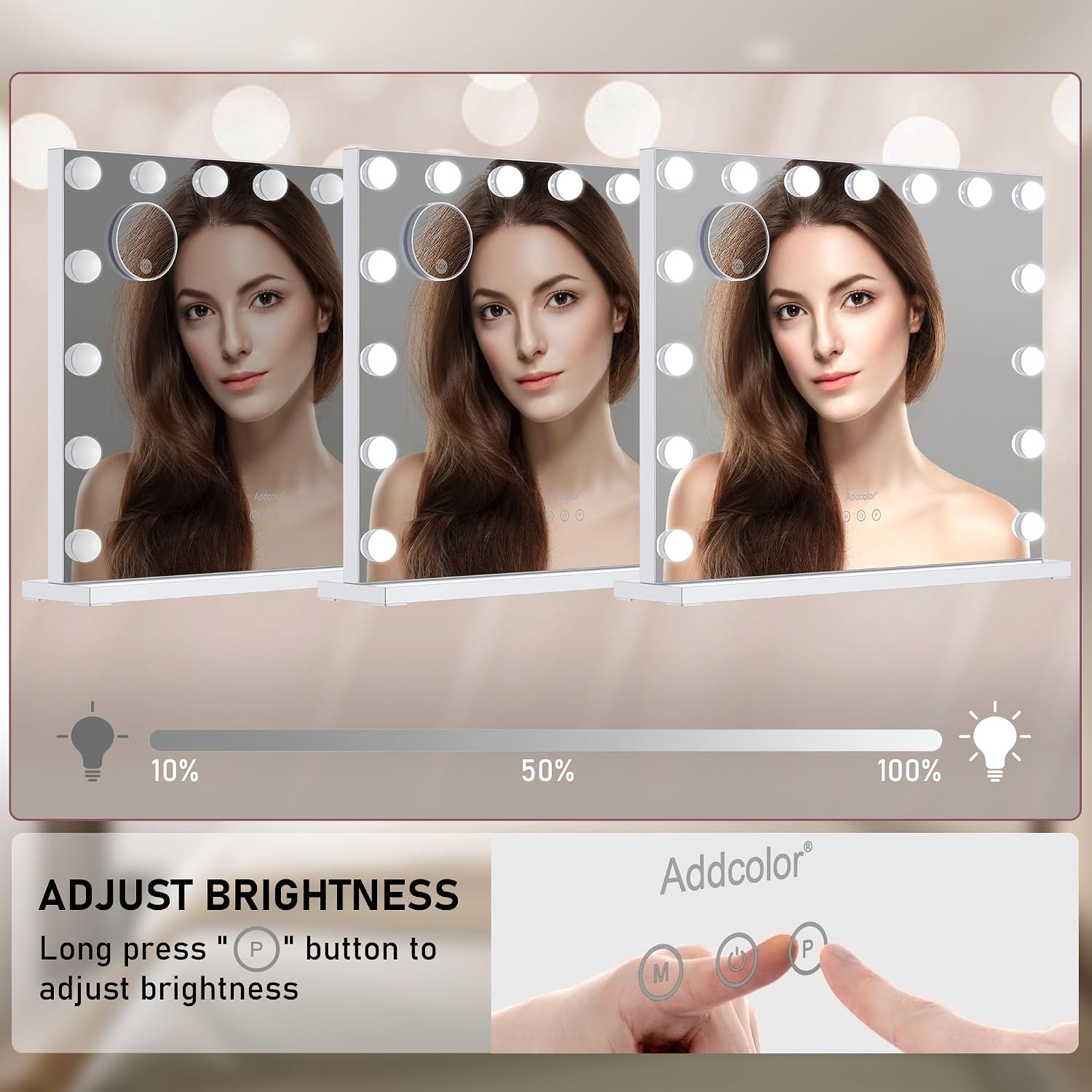 Thumbnail 1 de ADDCOLOR Hollywood Espejo Maquillaje con Luz y USB