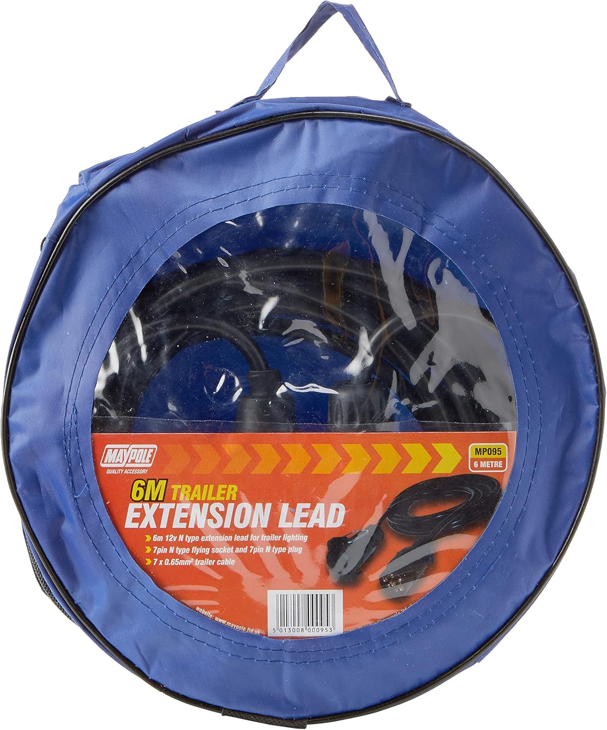 Detalle 1 de Maypole 7 Pin 6m Straight Extension Lead (Plug To Socket) for Trailer Lighting