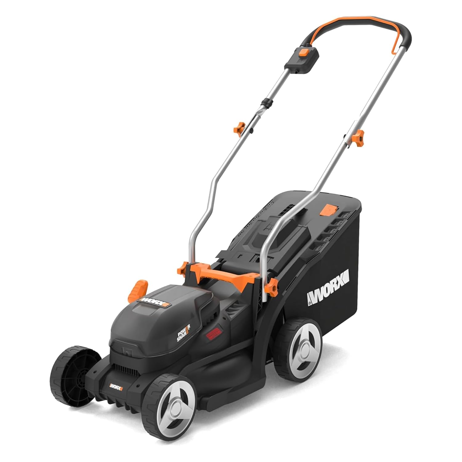 WORX WG733E Akku-Rasenmäher 20V – 33 cm Schnittbreite, 35 l Fangkorb und Brushless-Motor