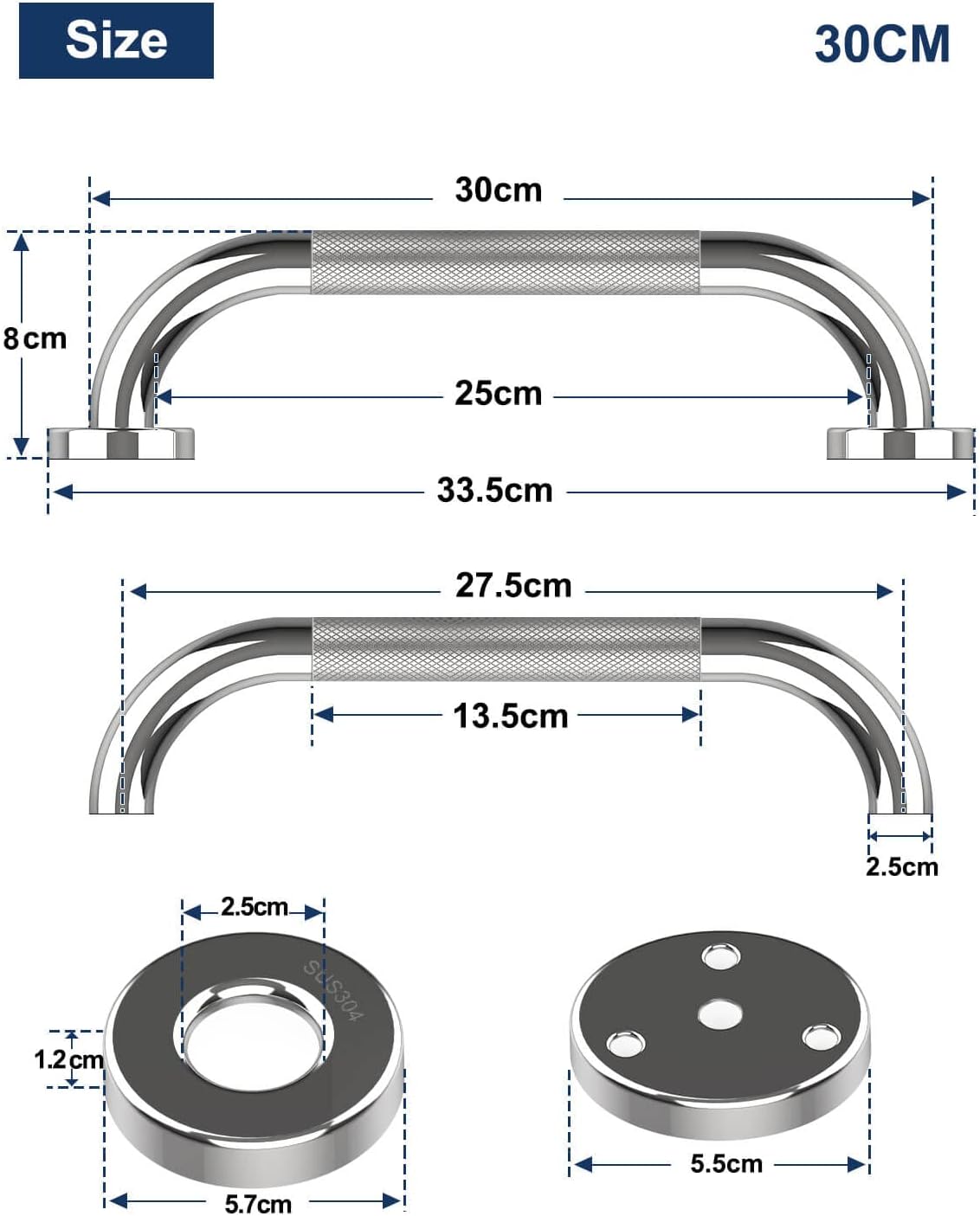 Thumbnail 1 de Howdah Haltegriff 30 cm für Dusche und Bad