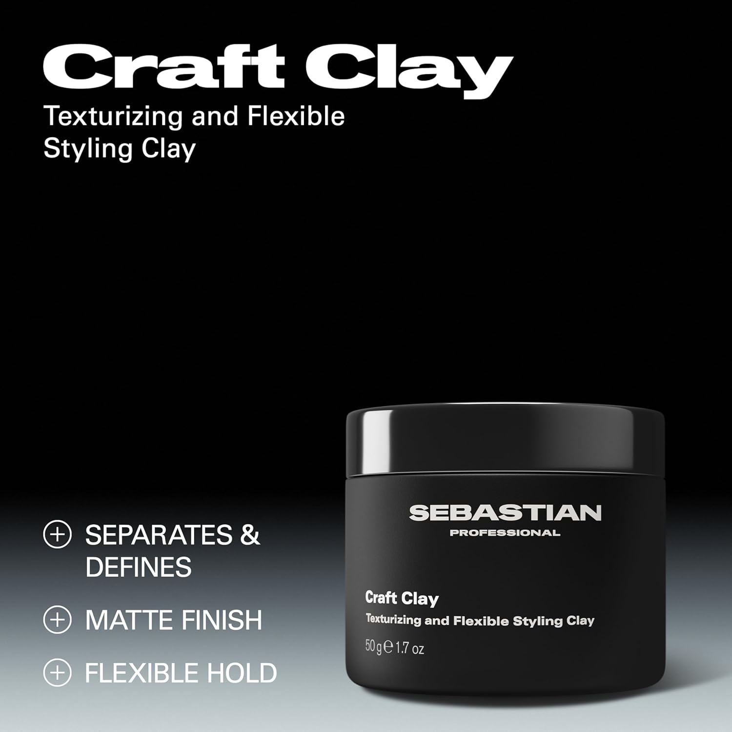 Thumbnail 2 de SEBASTIAN Professional Craft Clay Texturising & Flexible Styling Clay (50g) for short to mid-length hair