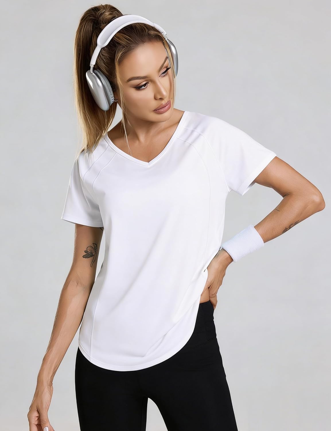 Thumbnail 1 de Wayleb maglietta sportiva donna con scollo a V, manica raglan corta traspirante (poliestere ed elastan)