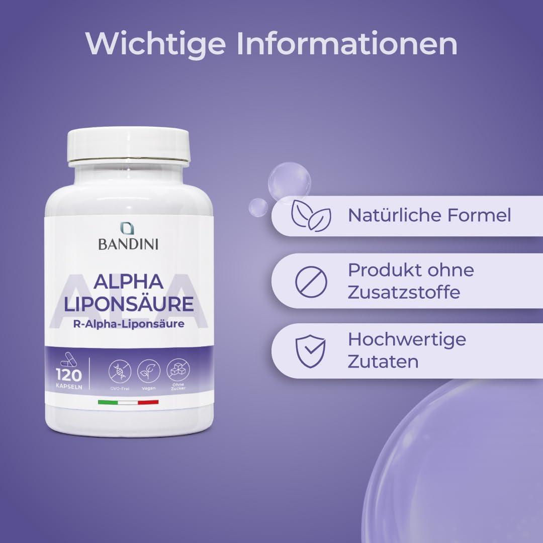 Thumbnail 5 de Bandini Alpha-Liponsäure 650 mg 120 Kapseln