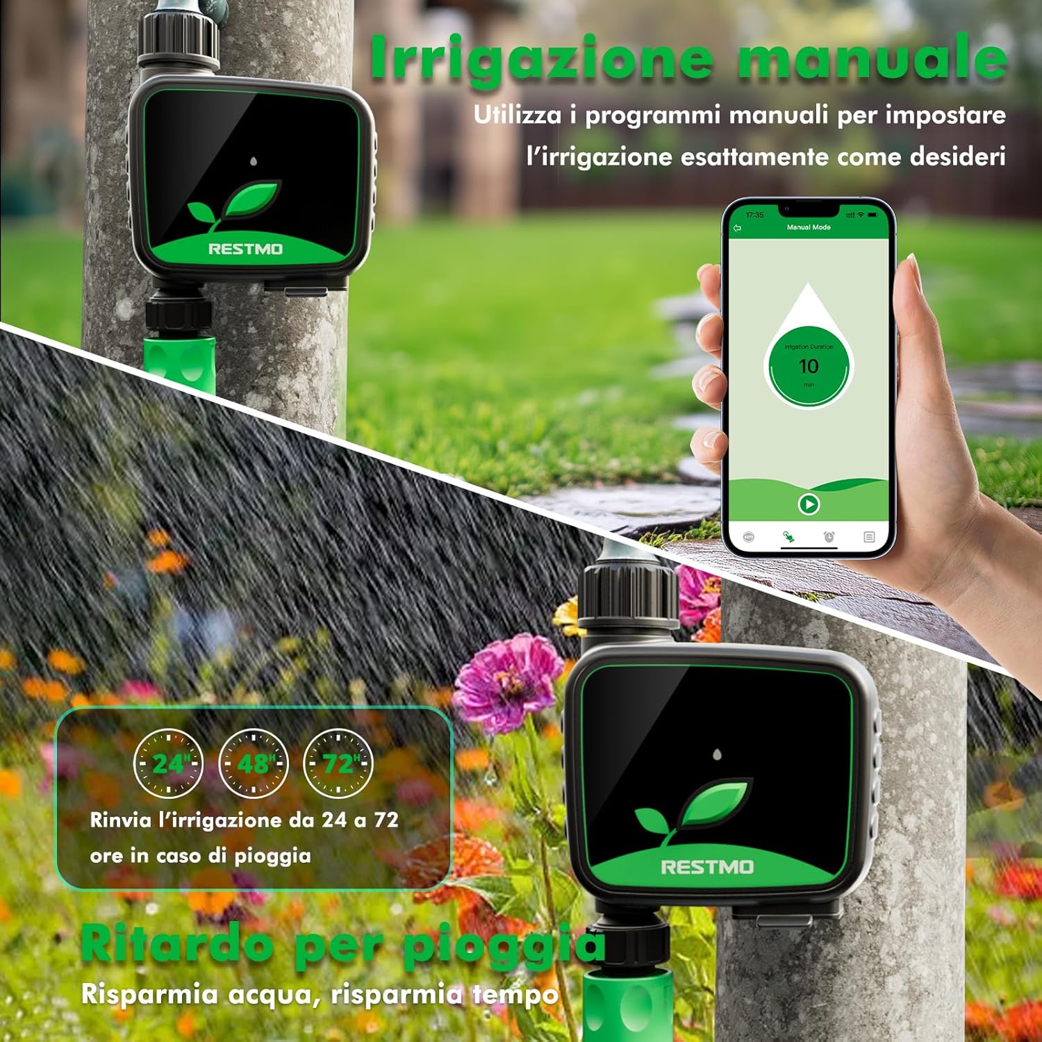 Detalle 2 de RESTMO Timer irrigazione WiFi programmabile 1 zona
