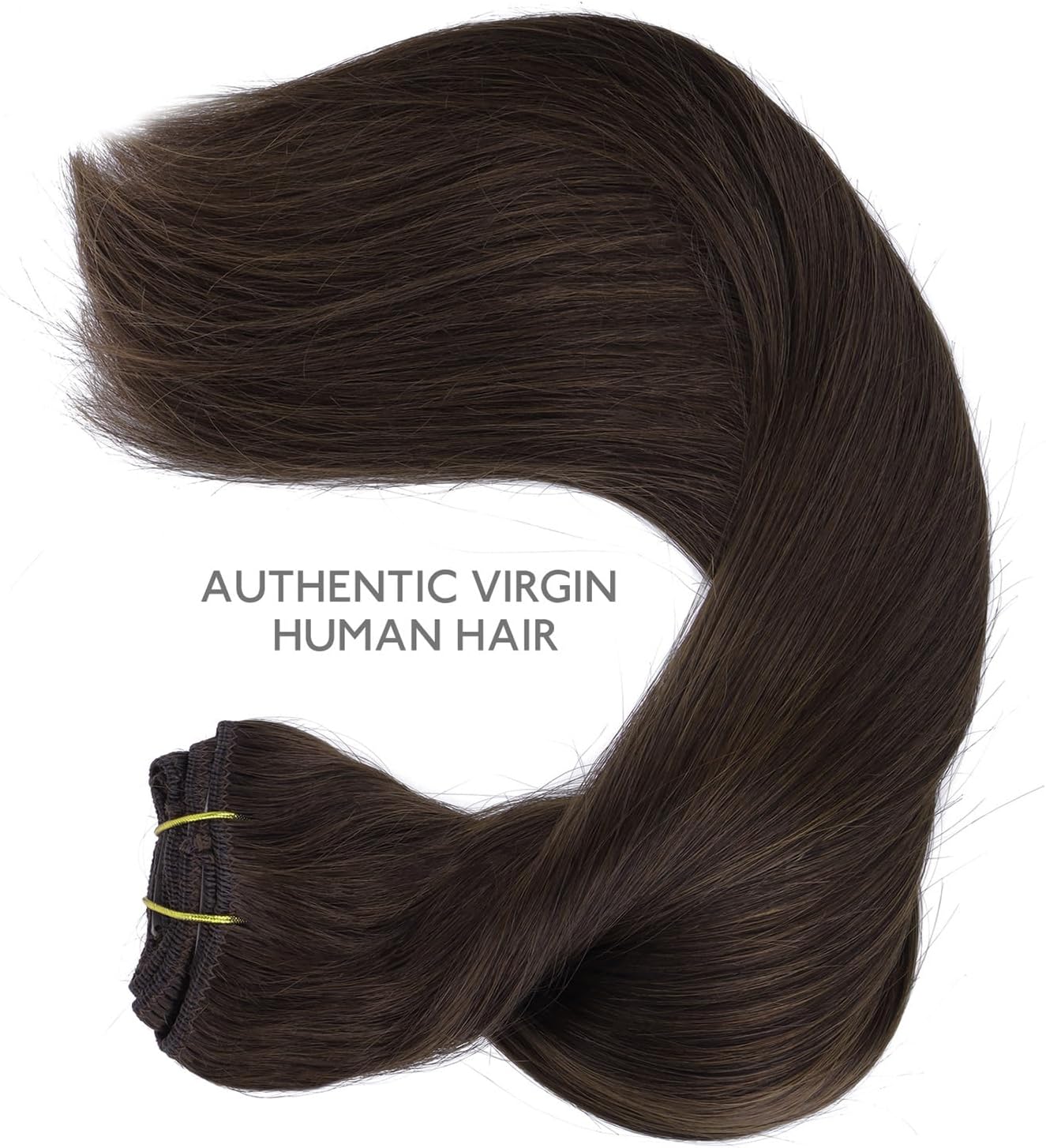 Detalle 1 de WENNALIFE Extension Capelli Veri Clip 35 cm 120 g (7 pezzi) Remy con clip