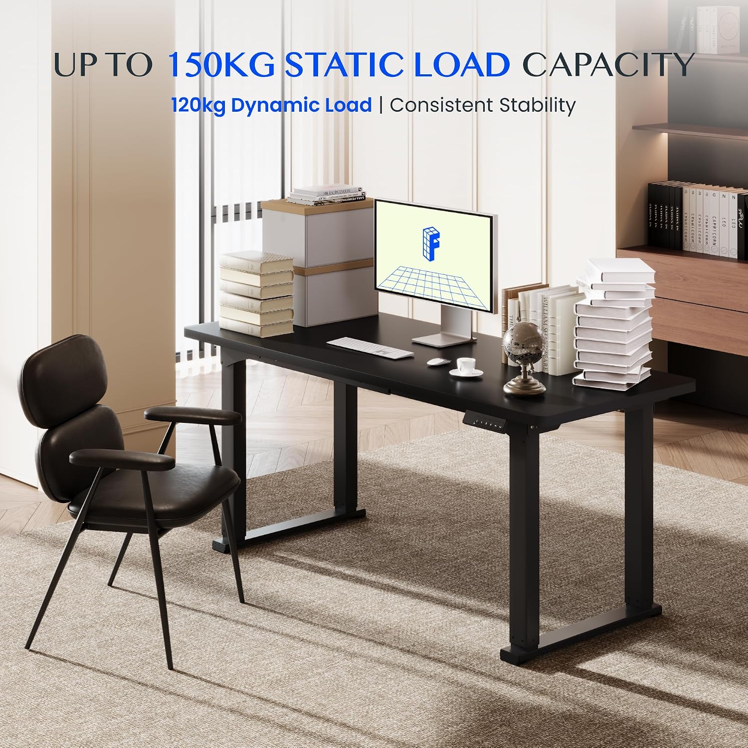 Detalle 1 de FLEXISPOT E1Q-Basic Electric Standing Desk Frame, 4-Leg, Dual Motor