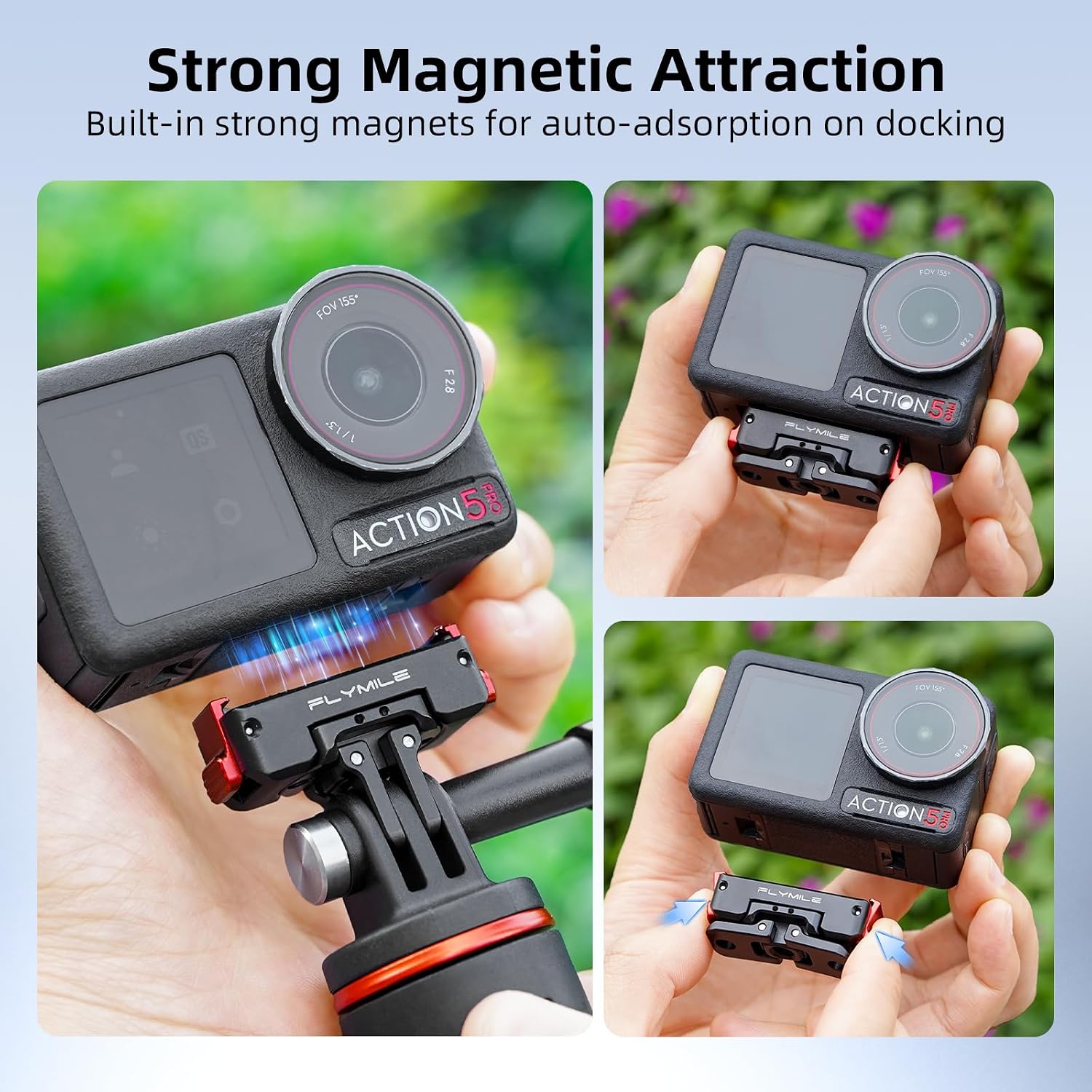 Thumbnail 3 de BRDRC Action 5 Pro Magnetischer Schnellverschluss-Adapter für DJI Osmo Action 5 Pro/4/3/360