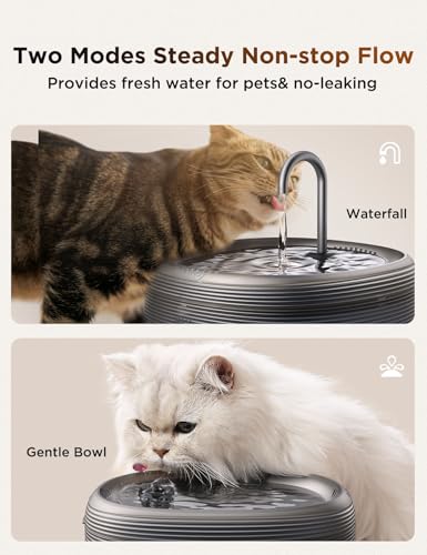 Detalle de FEELNEEDY 3,2L Fontaine à Eau pour Chat Ronde avec Robinet