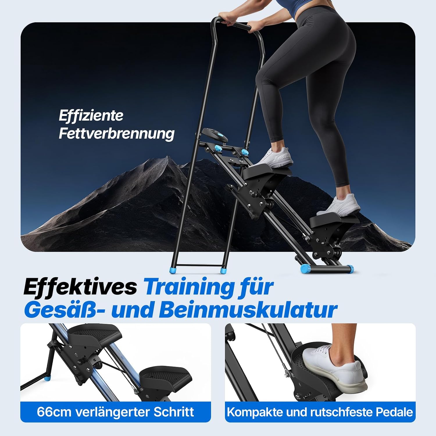 Detalle de MERACH 2026 Stair Stepper für Home Gym – Vertikaler Klimm-/Stepper mit verstellbaren Lenker & Pedalen