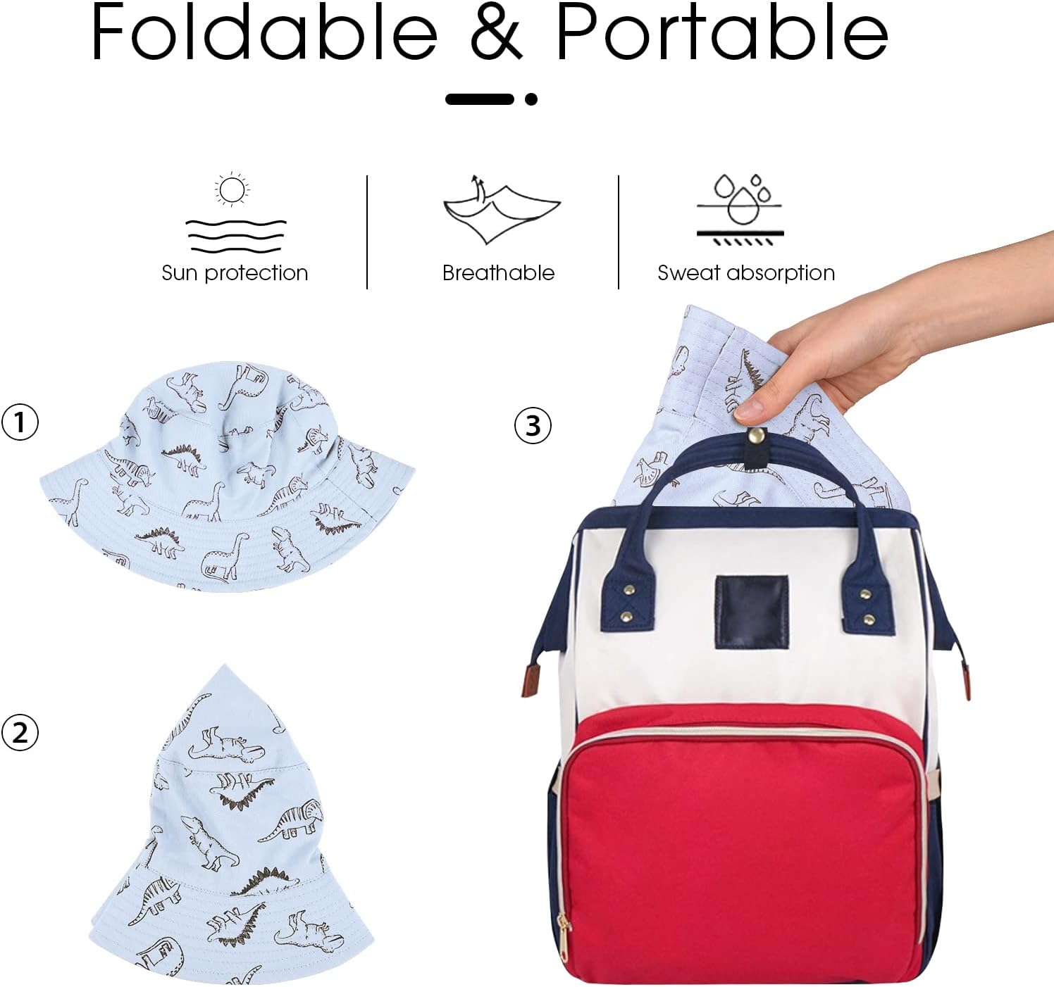 Thumbnail 6 de TOMEEK Baby Sun Hat: 50+ UPF Foldable Bucket Hat with Adjustable Chin Strap
