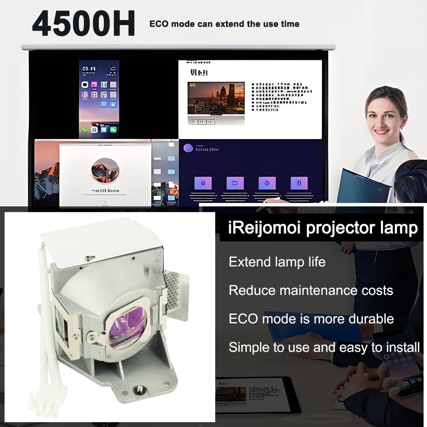 Thumbnail 2 de iReijomoi MC.JFZ11.001 RLC-079 replacement projector lamp with housing (for ACER H6510BD & ViewSonic PJD7820HD/PJD7822HDL)