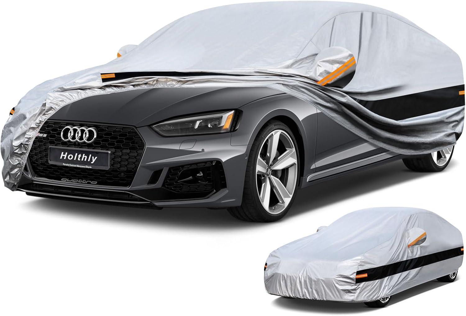 Detalle de Holthly Copertura per auto 100% impermeabile: protezione completa per berlina BMW Serie 3, Audi A4/A5, VW Passat Arteon