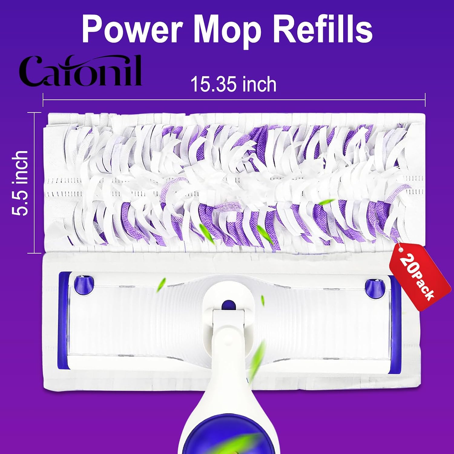 Detalle 2 de Cafonil 20-Pack Disposable Power Mop Pads, Wet and Dry Multi-Surface Refills