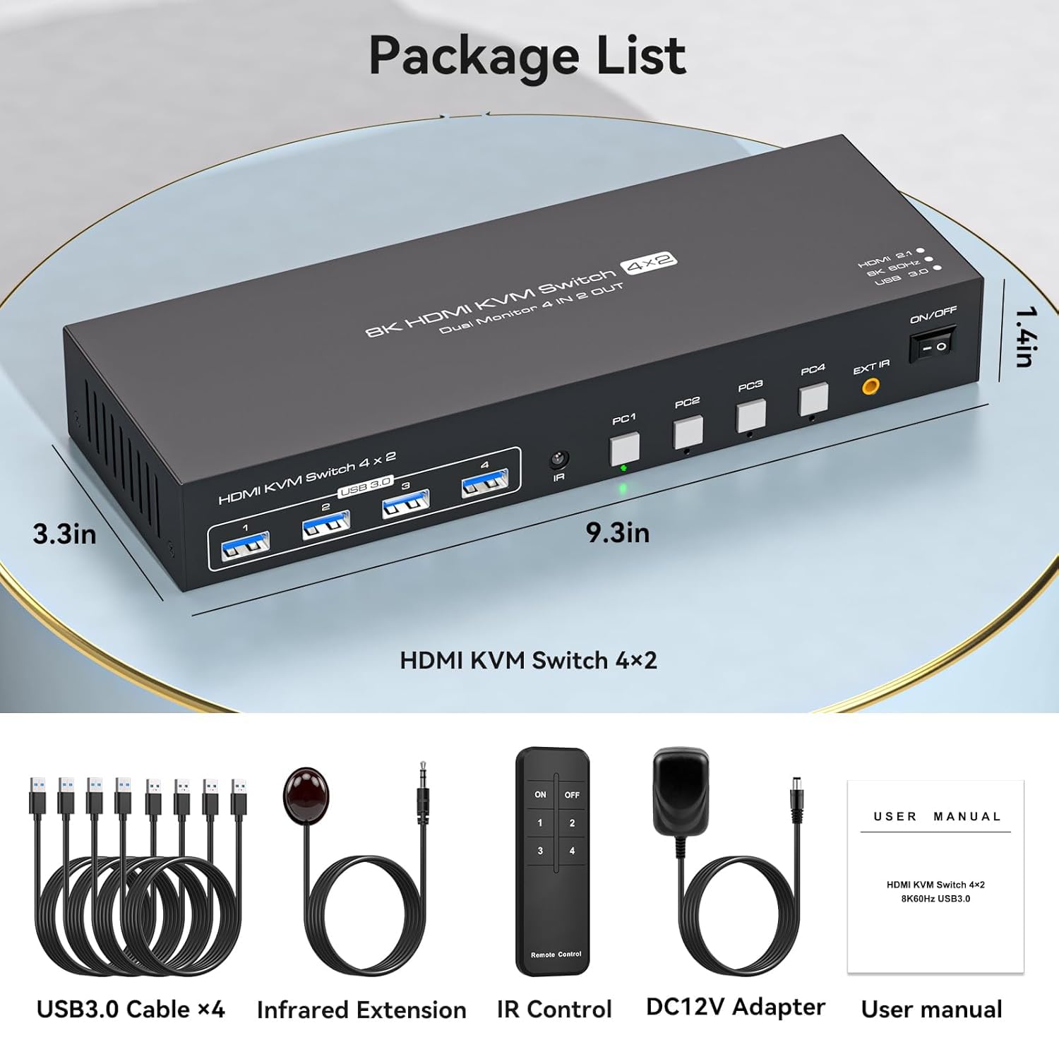 Thumbnail 6 de PVBCTCSID SW24305221153 4-Computer Dual-Monitor HDMI KVM Switch with EDID