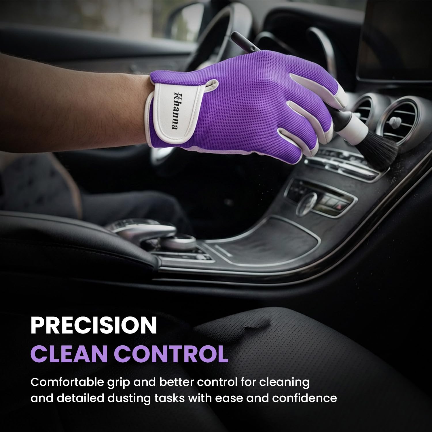 Thumbnail 5 de Khanna Leather Gardening Gloves: Heavy Duty Thorn Proof, Purple, Large