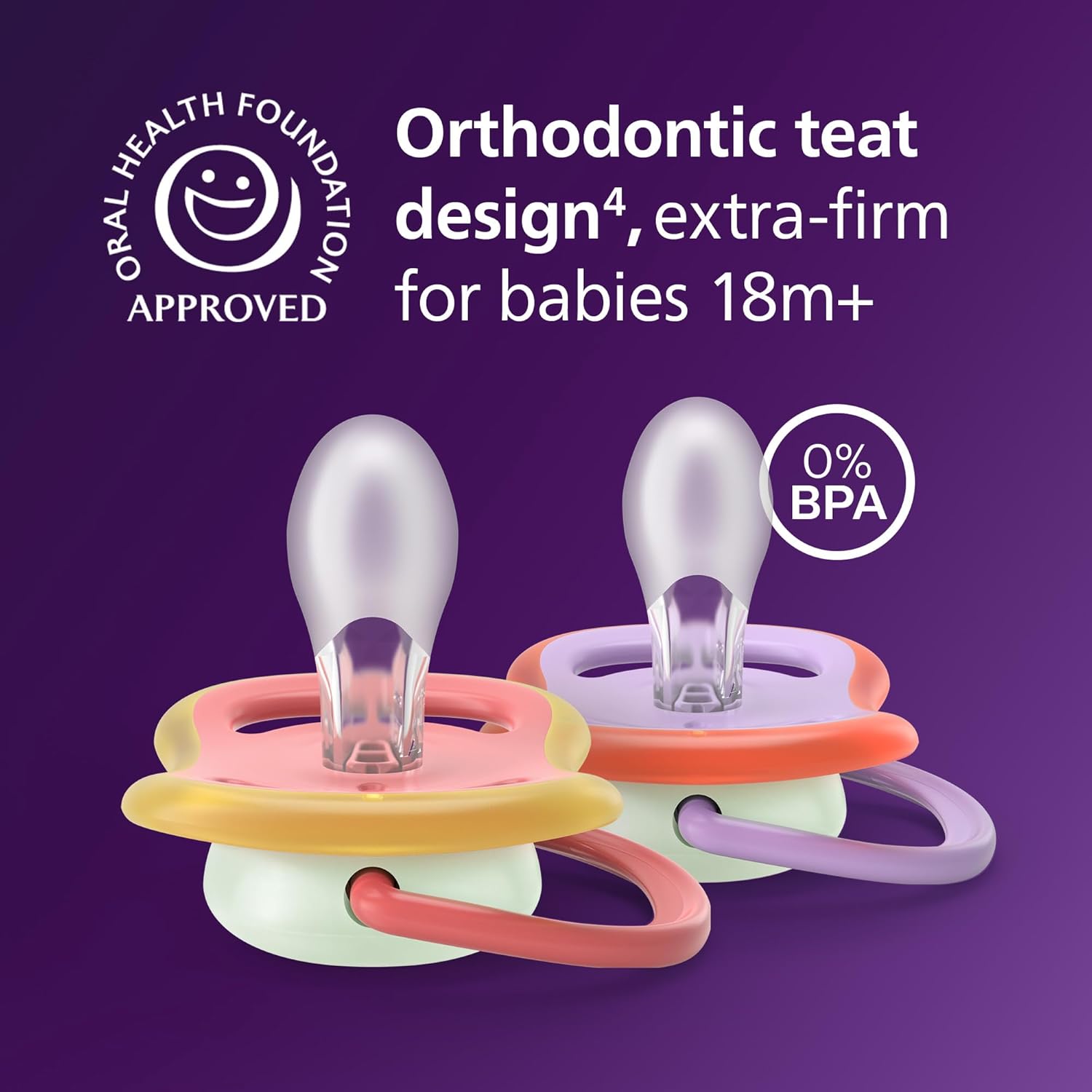 Thumbnail 2 de Philips Avent Ultra Air Nighttime Soothers SCF376/33