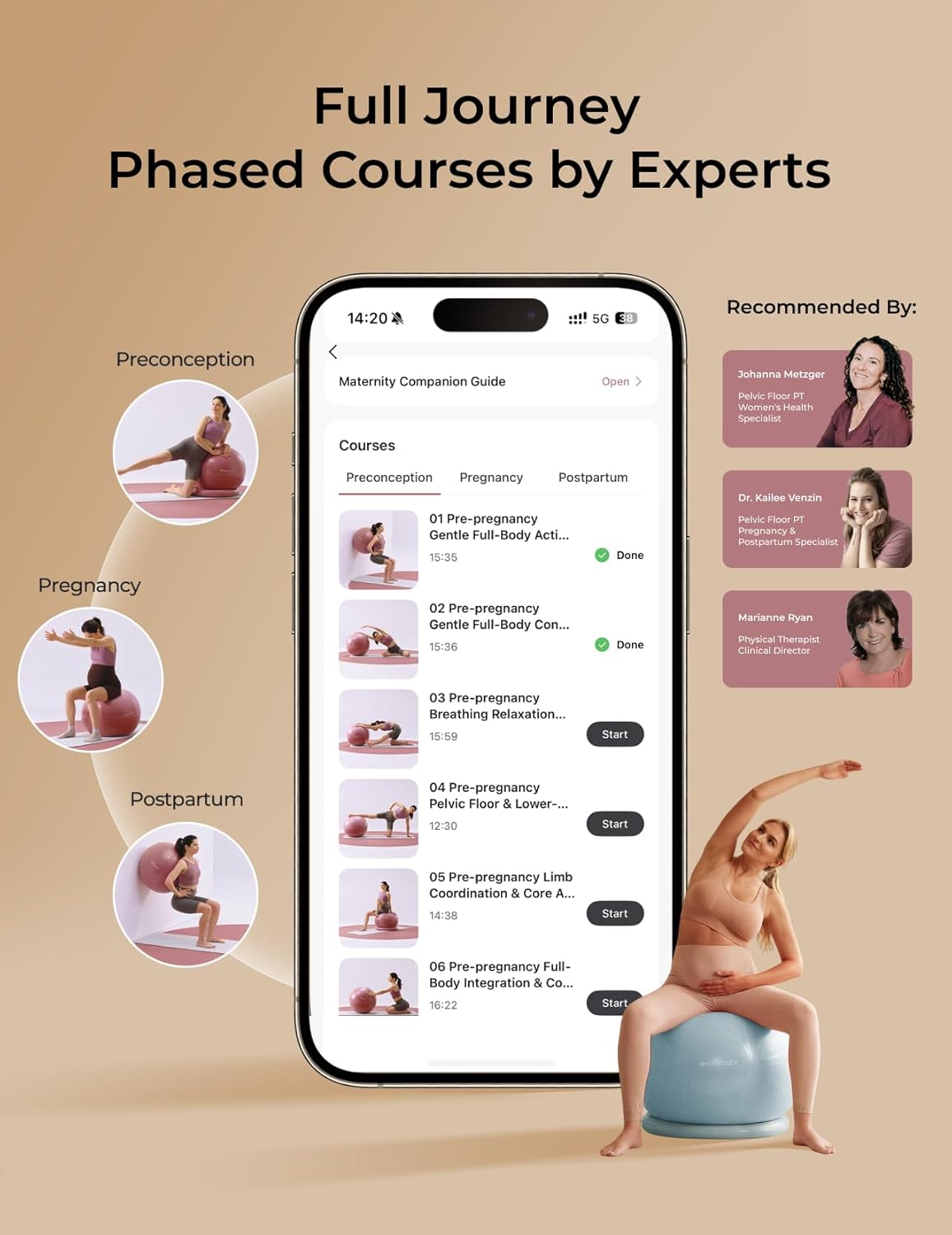 Thumbnail 3 de Momcozy BirthEase Pregnancy Ball Set with App-Based Full-Journey Courses