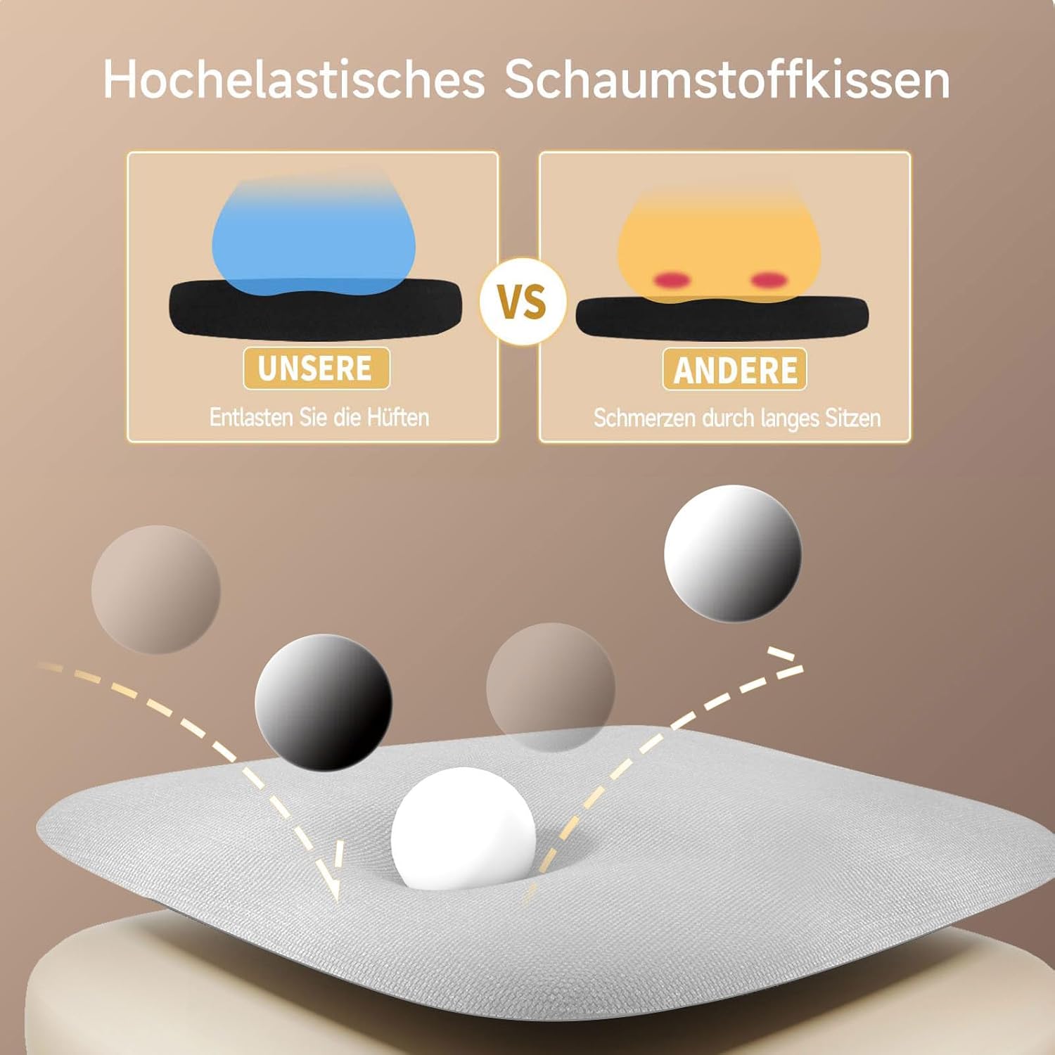 Thumbnail 6 de nasPaluro Ergonomischer Bürostuhl mit Mesh-Rückenlehne – höhenverstellbar, 90° klappbare Armlehnen, grau
