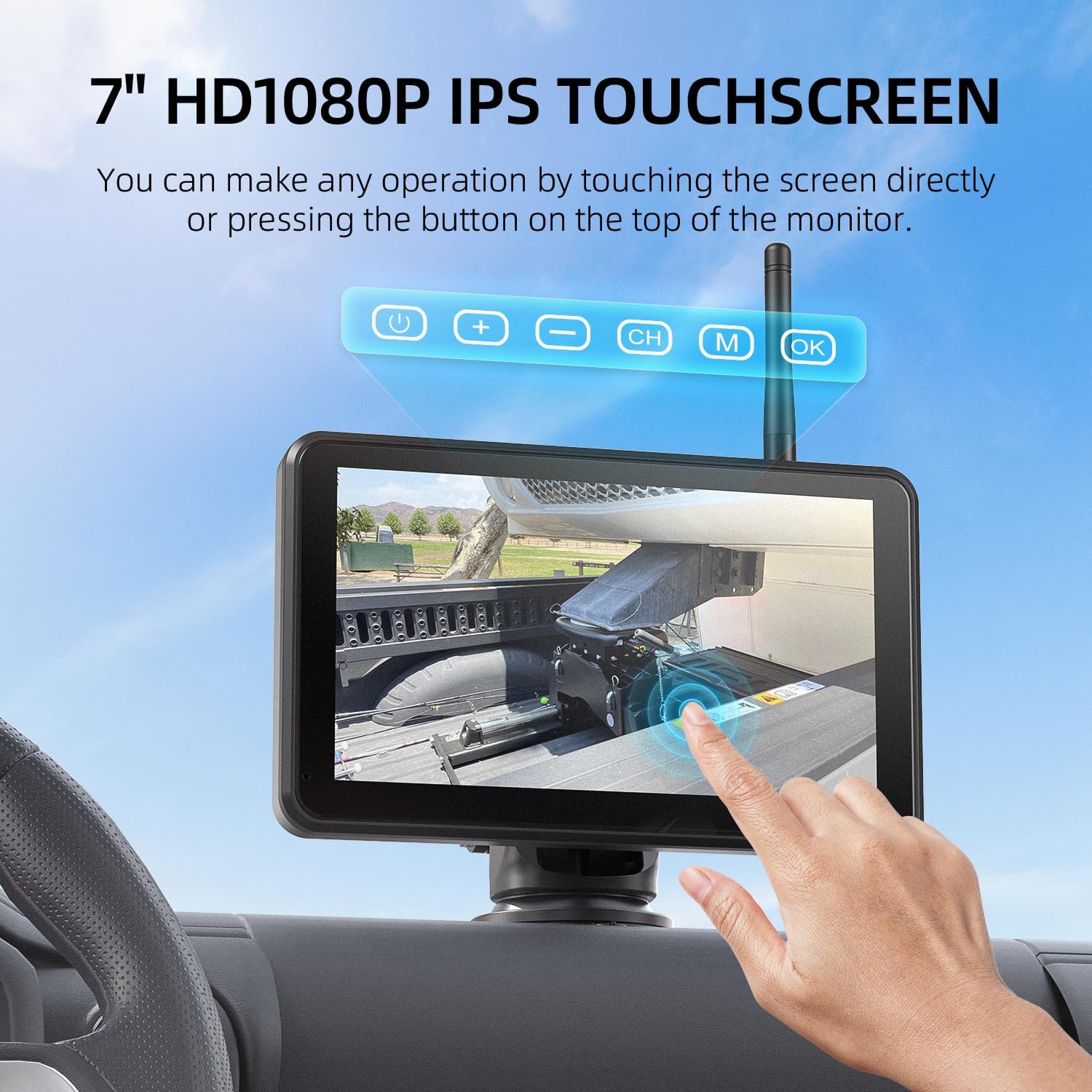 Thumbnail 3 de eRapta Dual Magnetic Solar Wireless Backup Cameras with 7” Touchscreen and DVR