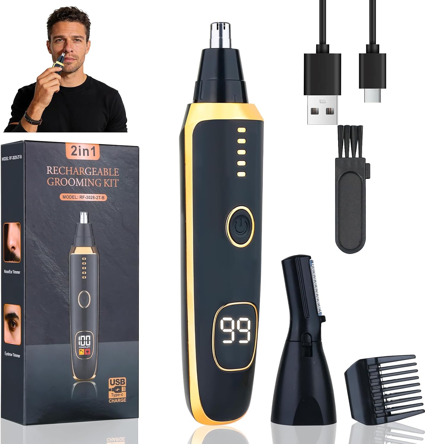 Detalle de Yunmiss Facial Hair Trimmer, 2-in-1