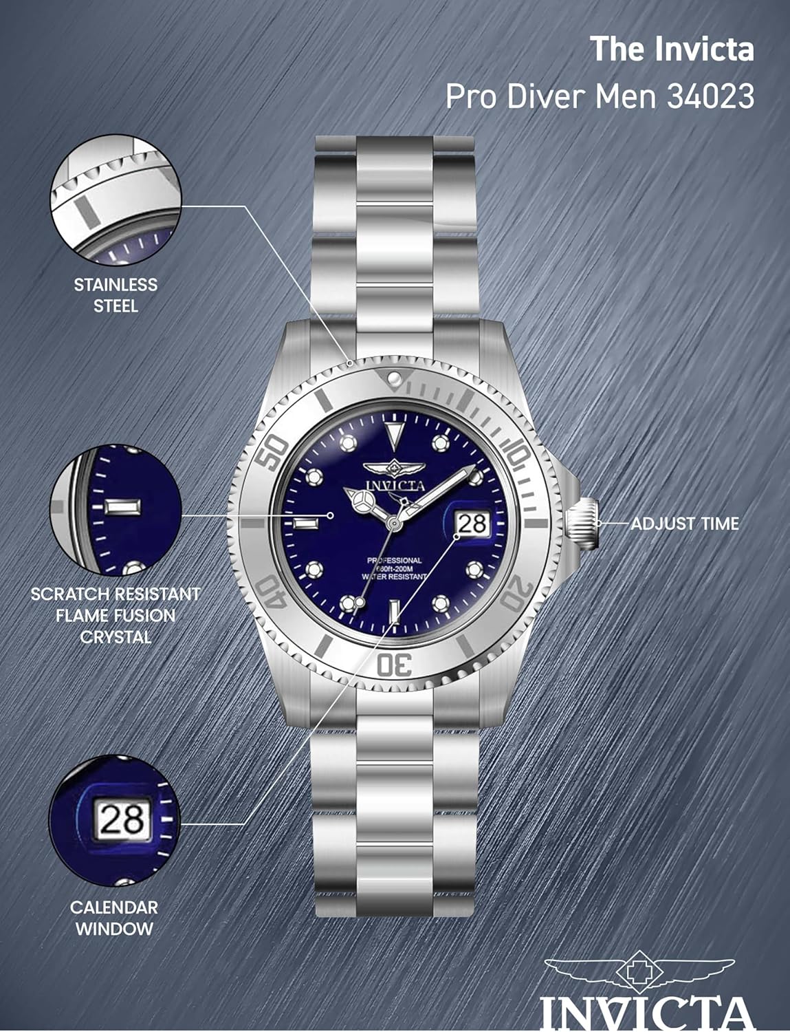 Thumbnail 3 de Invicta Pro Diver Edelstahl Herren Quarzuhrwerk – 40 mm, Blau
