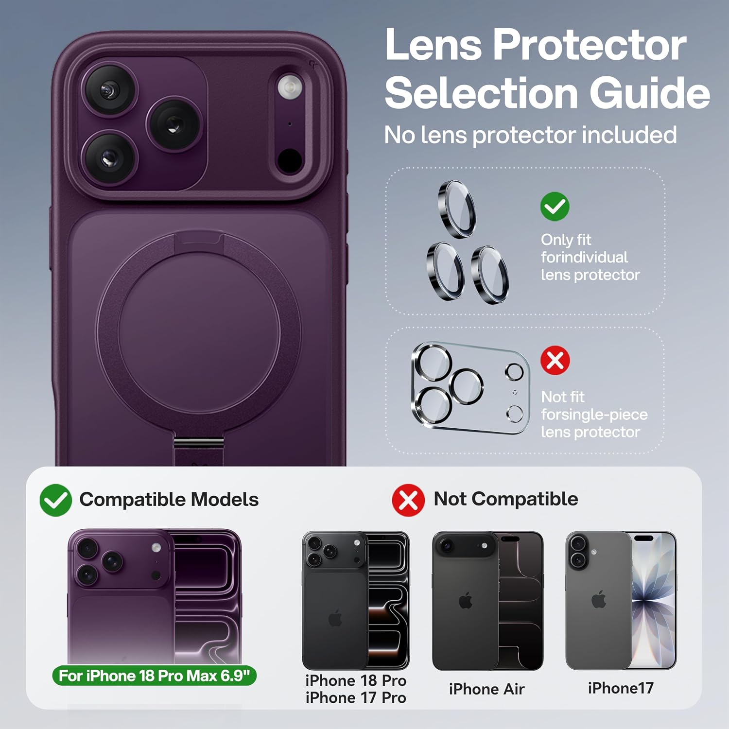 Thumbnail 6 de CASEKOO MagicStand Magnetic Stand Case for iPhone 18 Pro Max, Burgundy