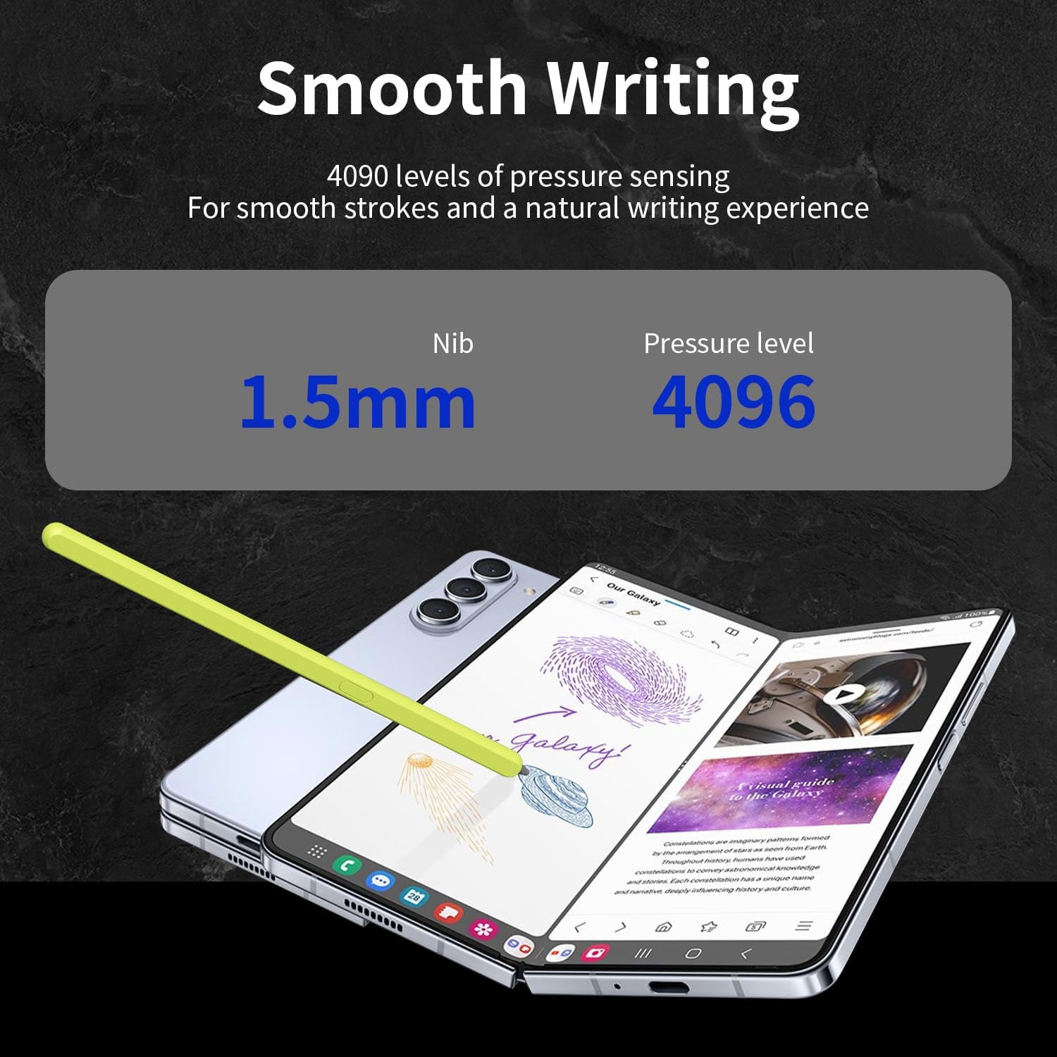 Detalle 2 de BaiFu Sostituzione S Pen per Samsung Galaxy Z Fold6/Z Fold5/Z Fold4/Z Fold3 con slot per S Pen (Fold Edition) – Verde