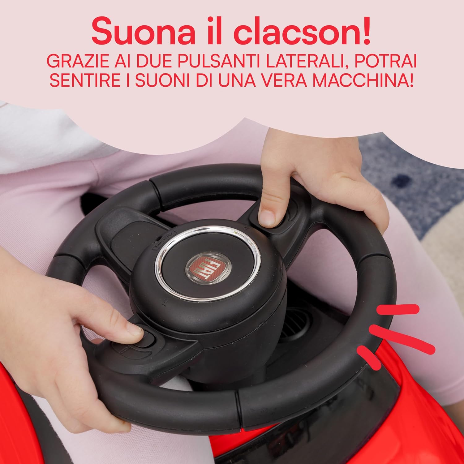 Thumbnail 4 de Baroni Toys Macchinina Fiat 500 Cavalcabile 28 cm