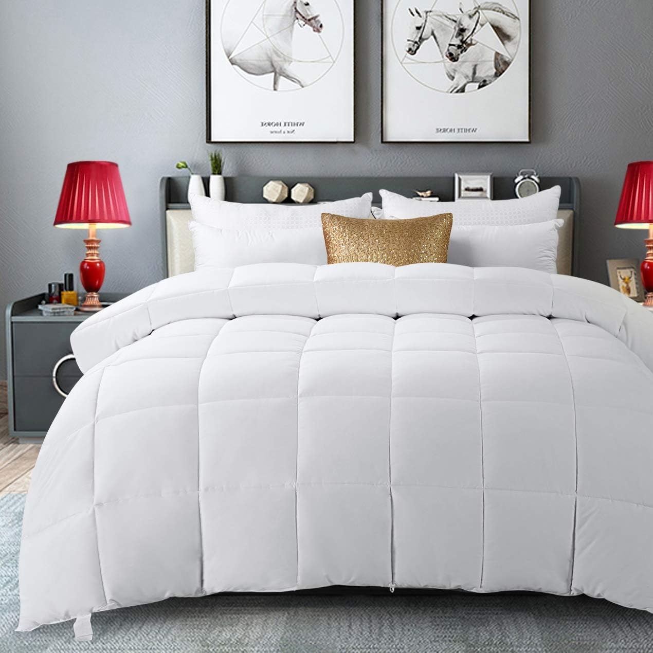 Detalle 2 de CAIMOUR CAI001 Queen Comforter, White Polyfill with 8 Corner Tabs