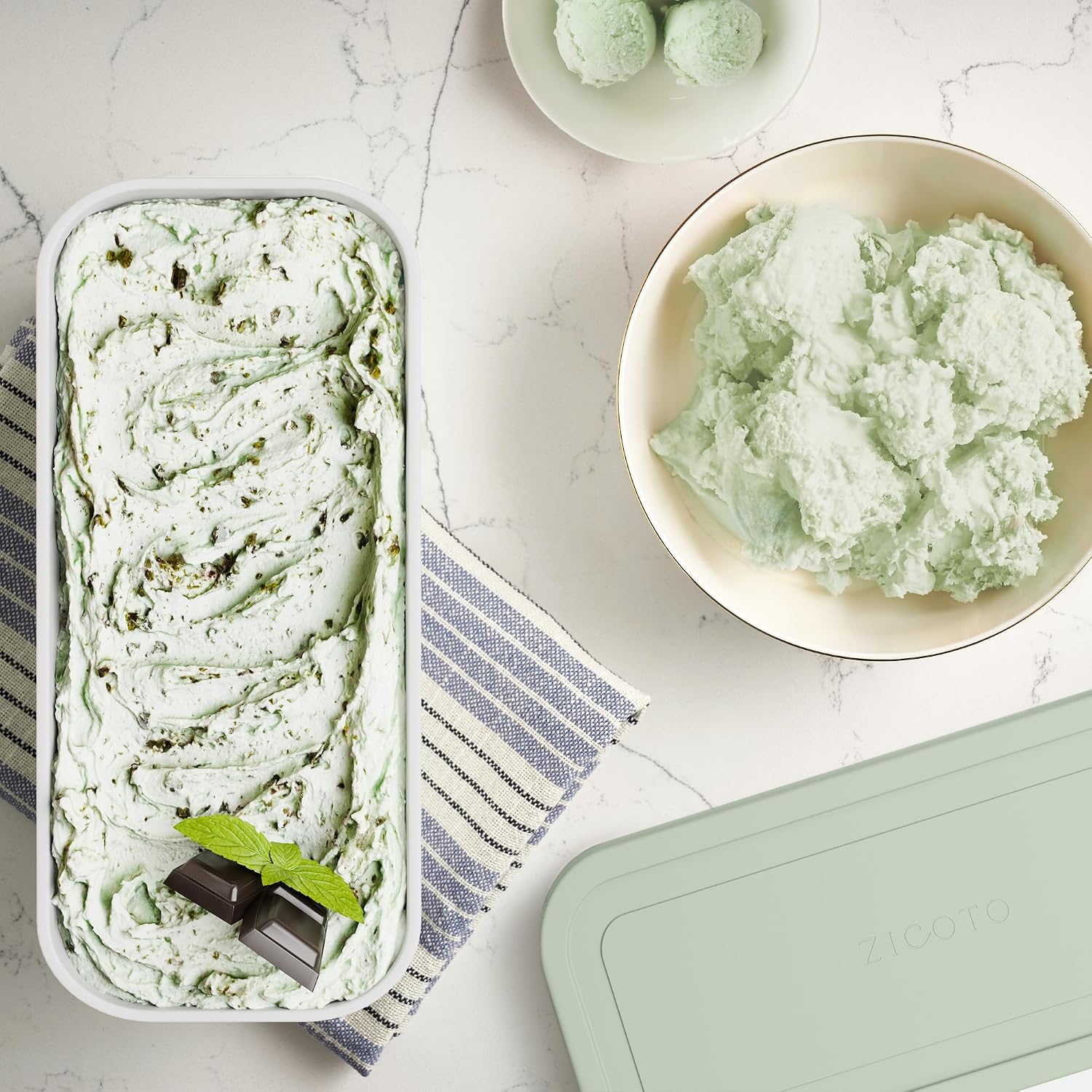 Detalle 2 de ZICOTO Reusable Ice Cream Containers, 2-Quart