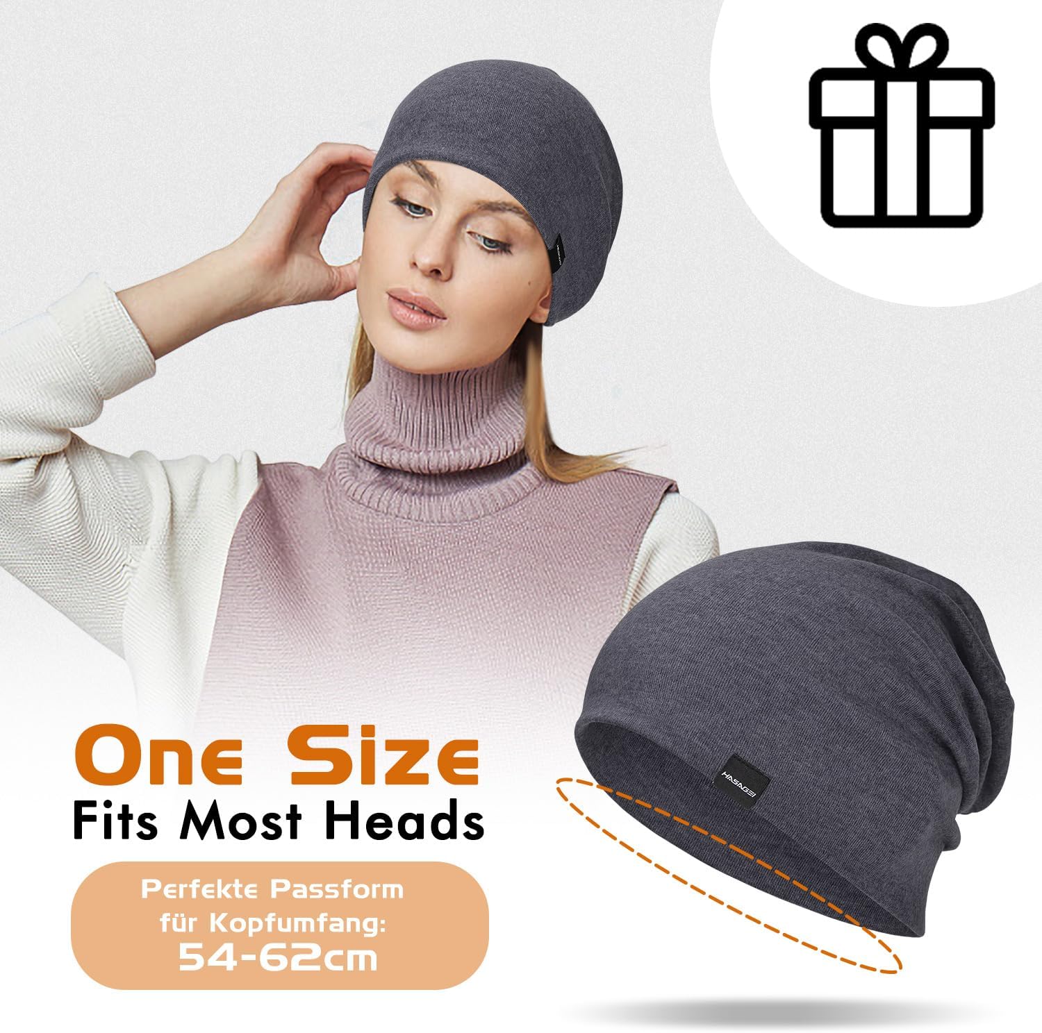 Thumbnail 5 de Leichte Slouch Beanie Mütze Damen Herren