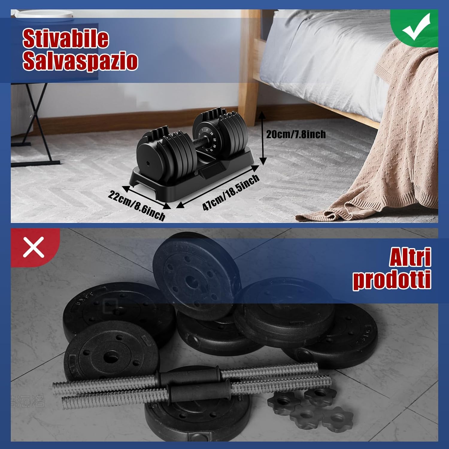 Thumbnail 5 de DH FitLife 25kg Manubri Regolabili 4–25 kg