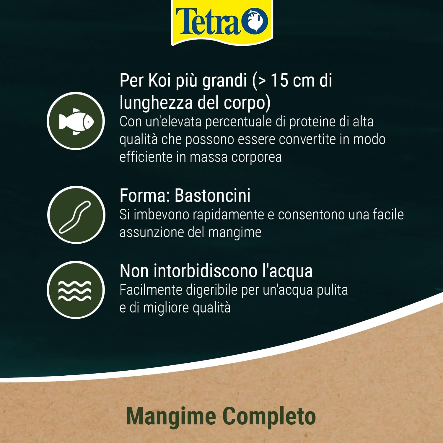 Detalle de Fodera koi Stick per Colori Naturali e Crescita Sana di Pesci koi, Sacchetto da 4 L