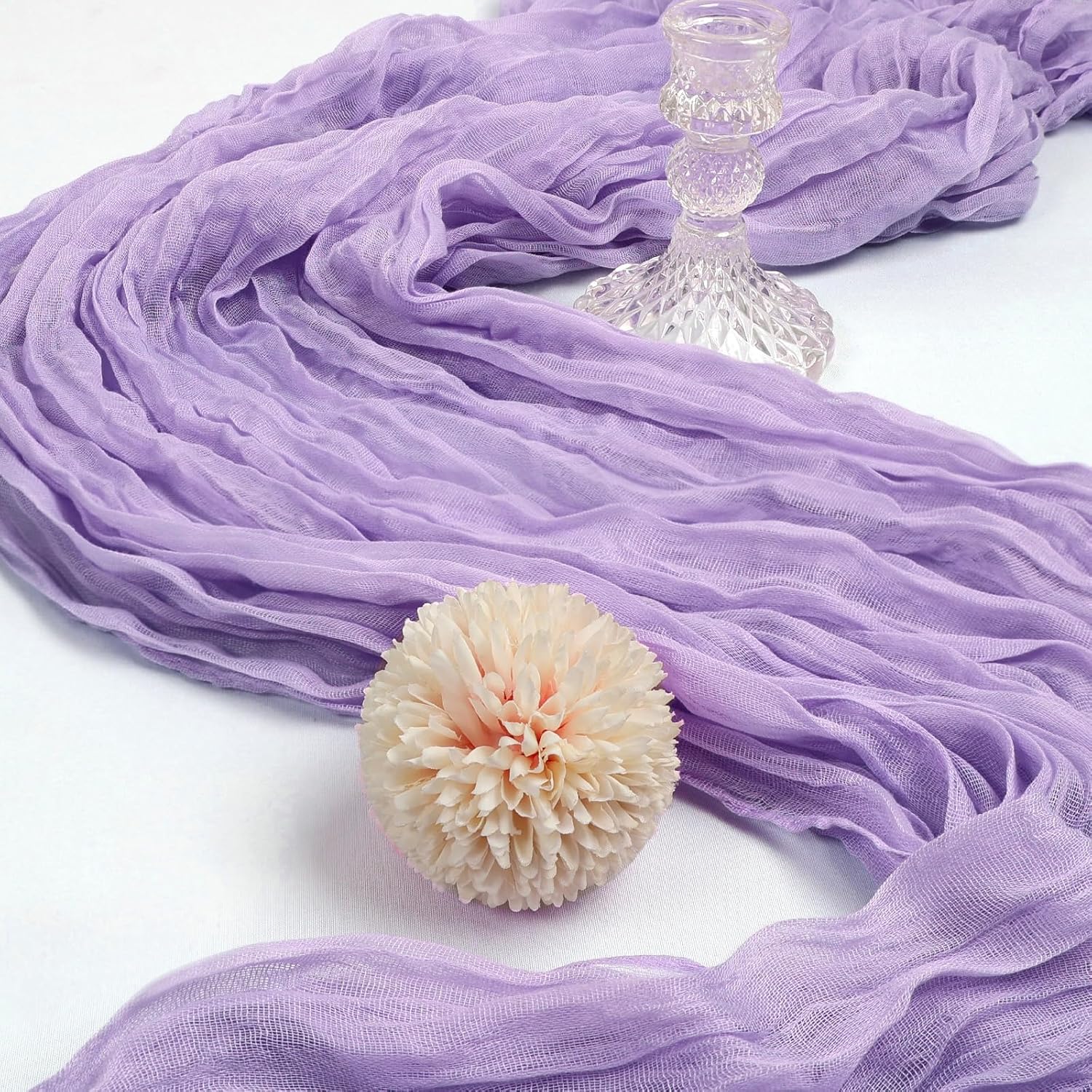 Detalle de 6 Pack Lavender Purple Cheesecloth Table Runner (10FT, 23 x 120 in) for Boho & Spring Events