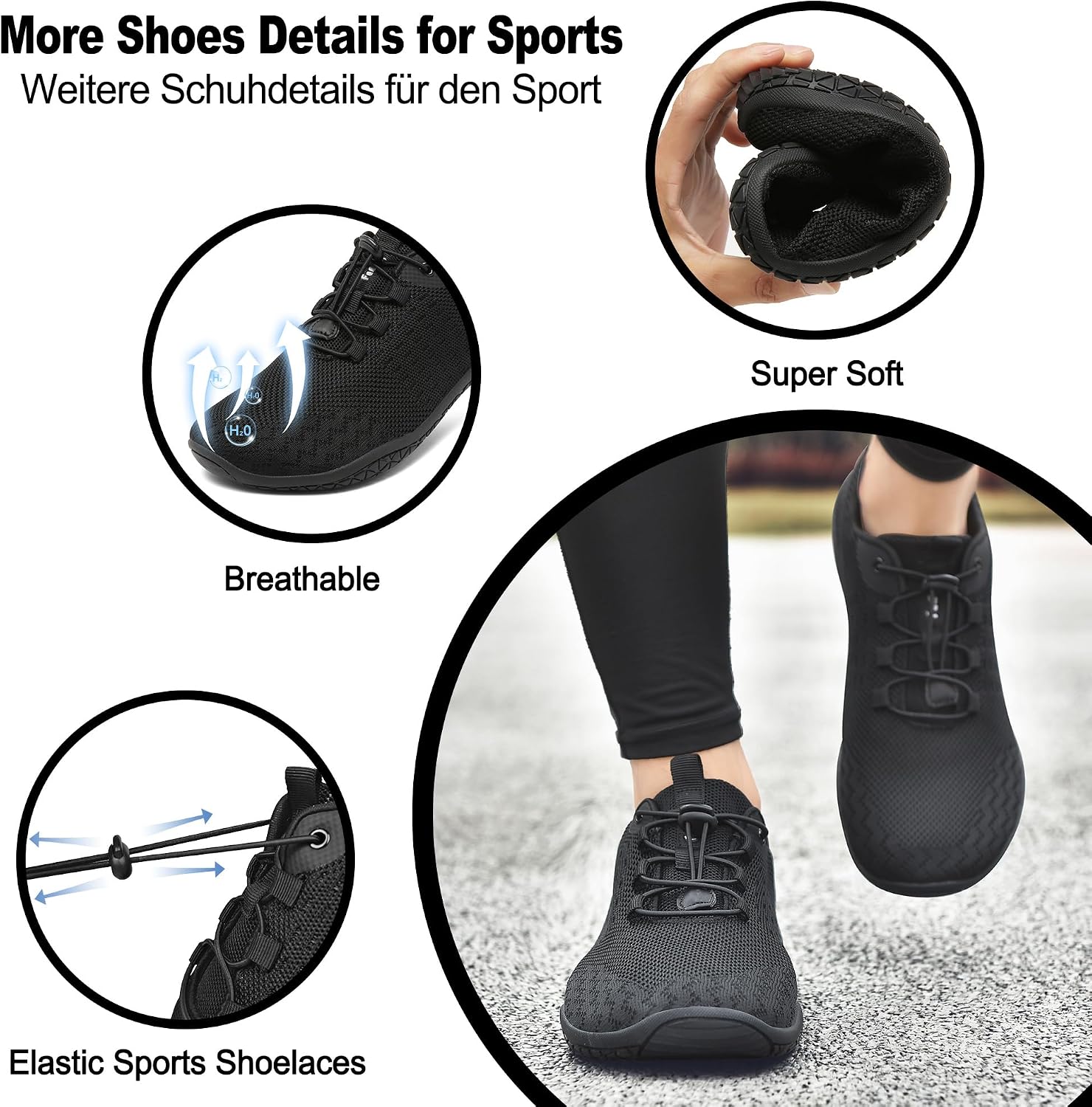 Thumbnail 4 de Geweo Barfußschuhe Herren/Damen – atmungsaktiv, extra breiter Vorfuß, Zero-Drop-Sohle, leger & sportlich