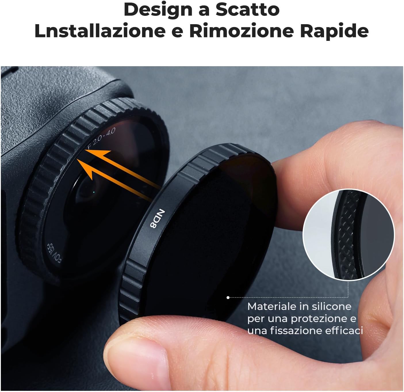 Detalle de K&F CONCEPT Kit 6 Filtri Snap On CPL ed ND per DJI Osmo Action 6