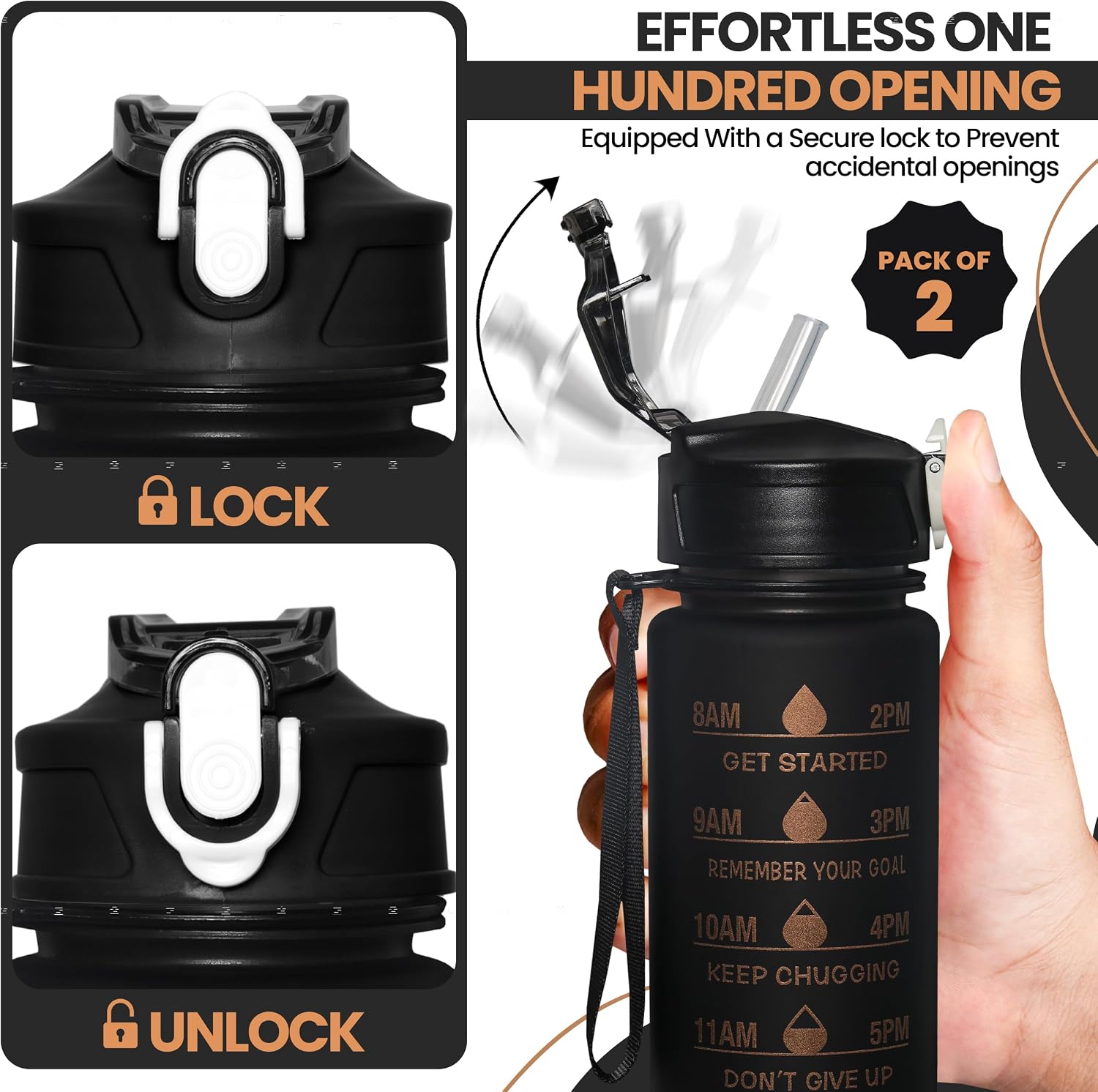 Thumbnail 3 de Aqua Homie 750ml leakproof water bottles