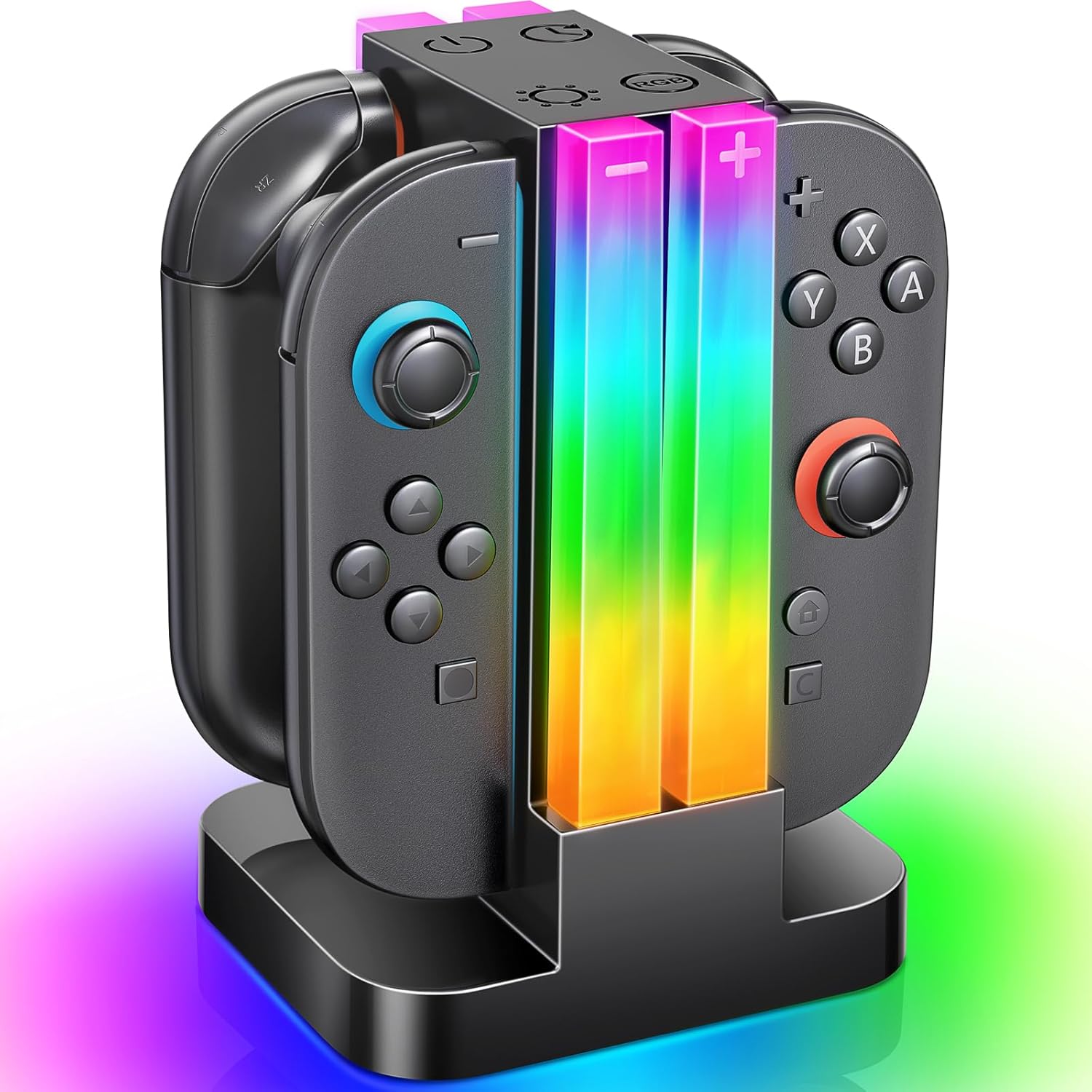 Thumbnail 6 de Wenocally Switch Controller Charger Dock per Joy‑Con con luci RGB