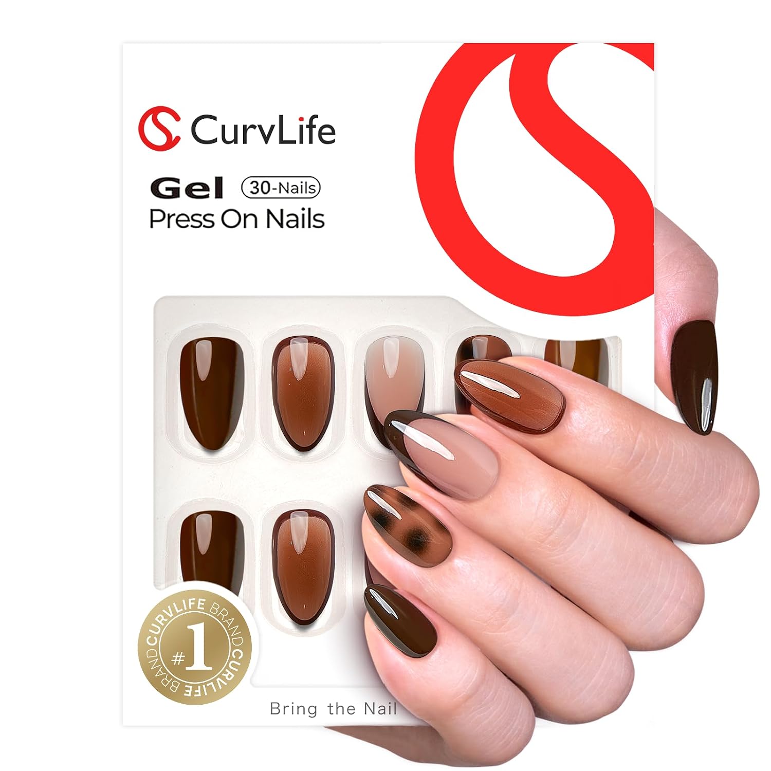 Detalle 2 de Curvlife Oval Press On Nails 30-pack ๐