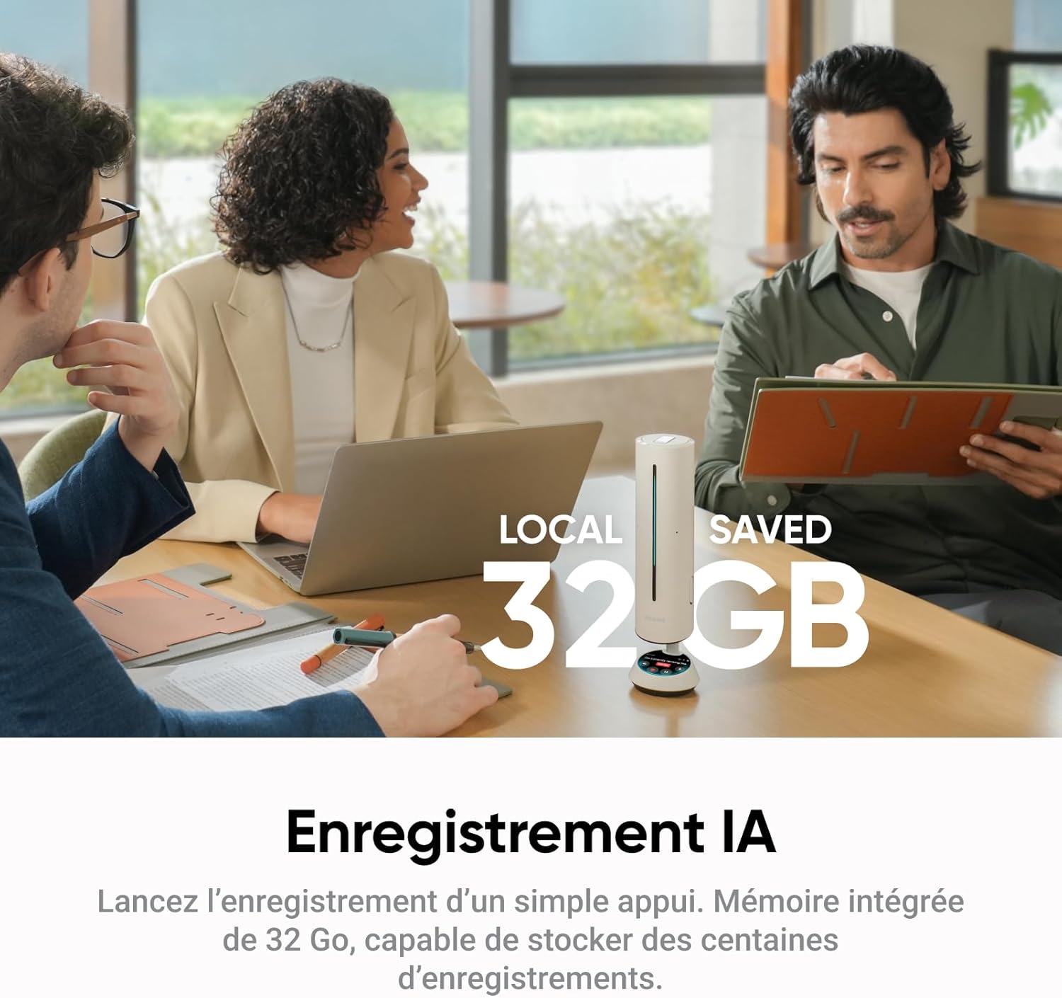 Thumbnail 4 de Insta360 Wave Blanc Arctique – Haut-parleur IA Bluetooth avec enregistrement vocal et 32 Go