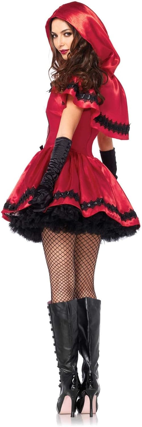 Detalle 2 de Leg Avenue UA85230 Women's Gothic Riding Hood Costume, 2-Piece Satin and Brocade