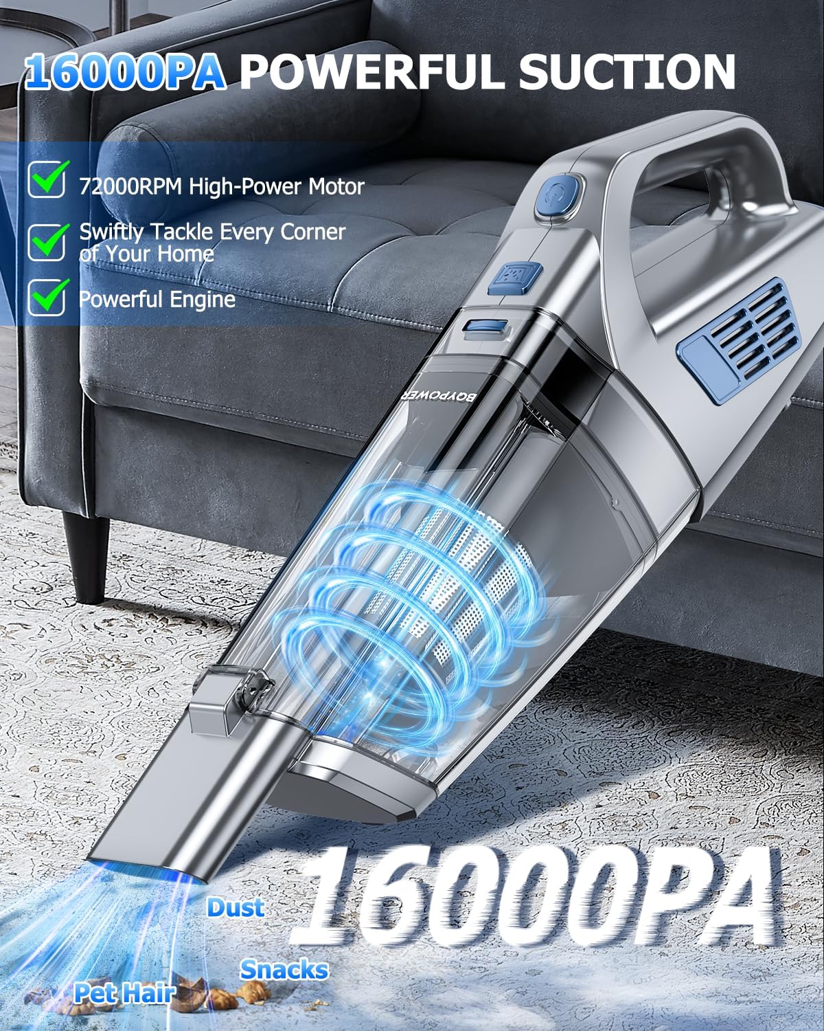 Thumbnail 1 de BQYPOWER 16000PA Handheld Vacuum