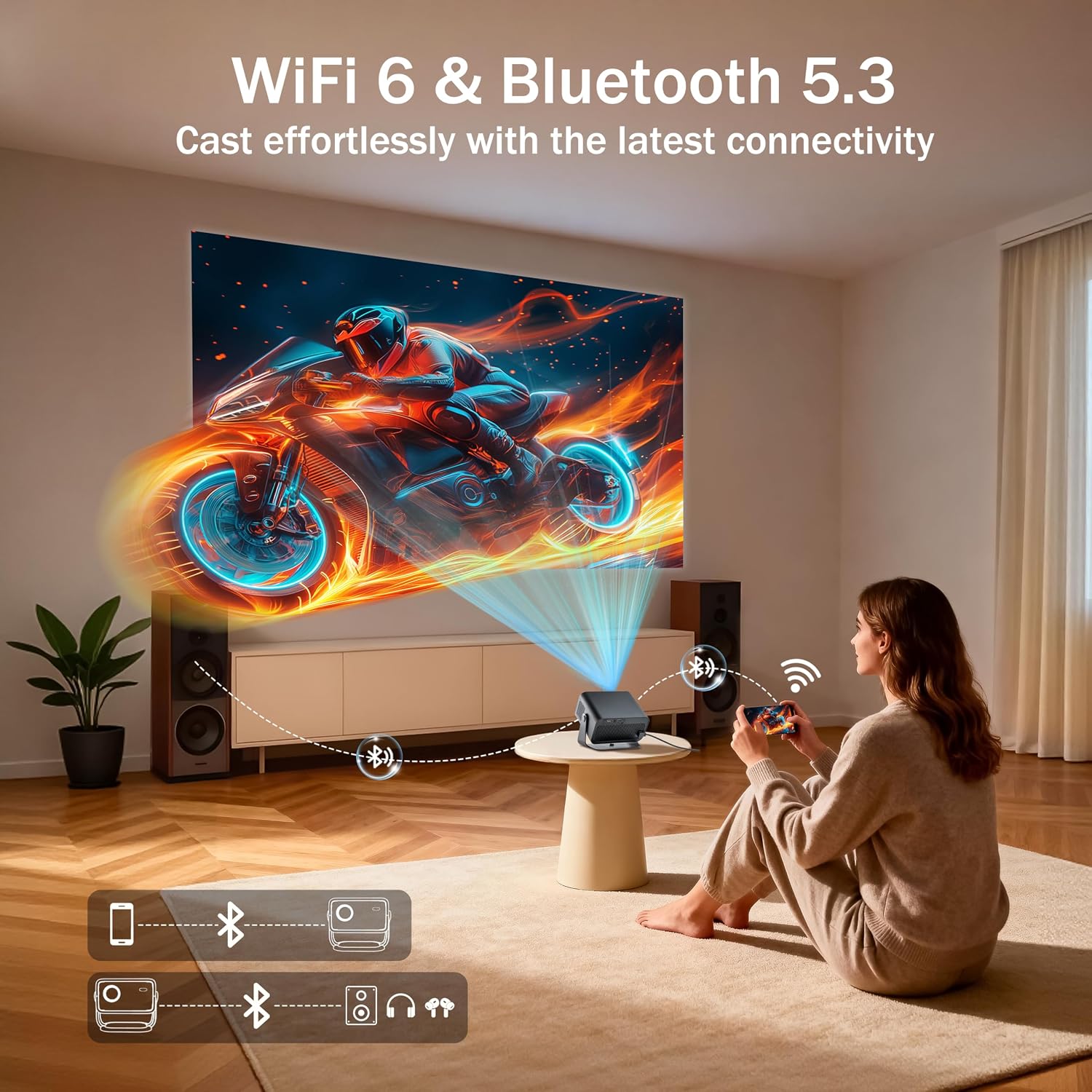 Detalle 2 de KASSELY Mini Projector 720P Portable 📽