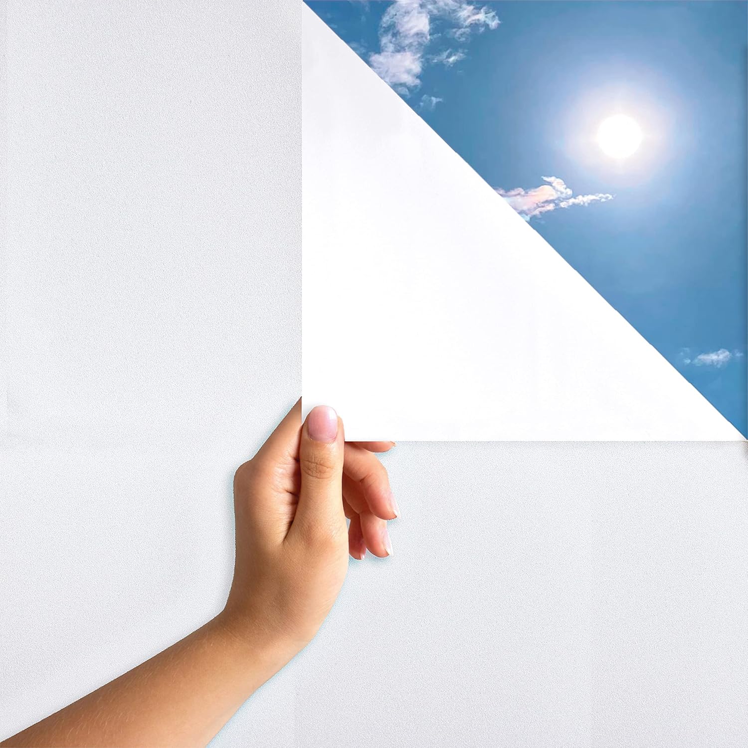 Detalle de MARAPON Film pour Fenêtre Effet Verre Dépoli 0,90x2 m – Adhésion Statique sans Colle, Satiné, Protection UV