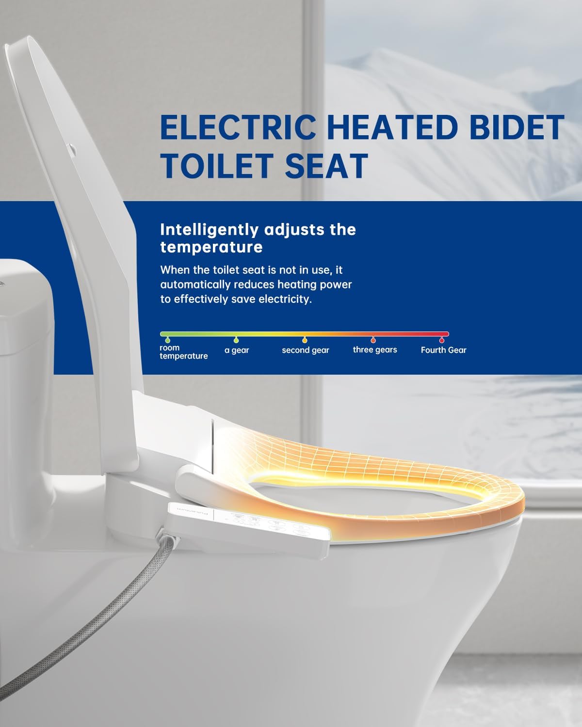 Thumbnail 5 de PUKANIUM 23G001WH Elongated Bidet Toilet Seat with Heated Seat & Air Dryer
